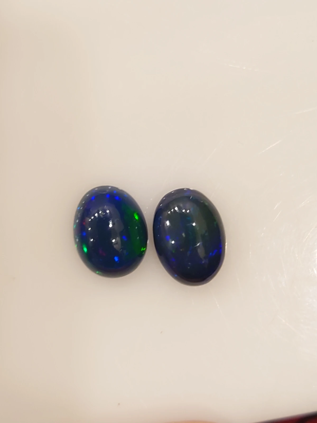 1.67 & 1.46ct Natural Pair of Black Ethiopeon Opal — view 2