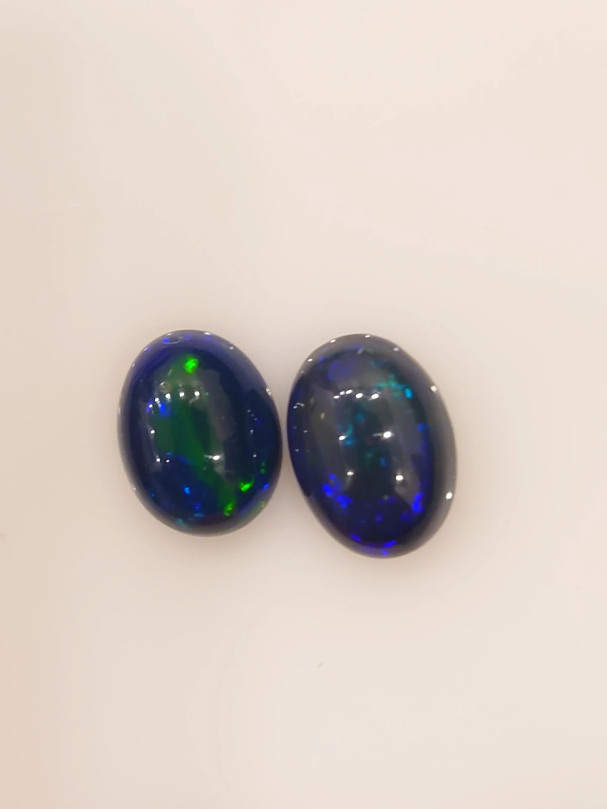 1.67 & 1.46ct Natural Pair of Black Ethiopeon Opal — view 3