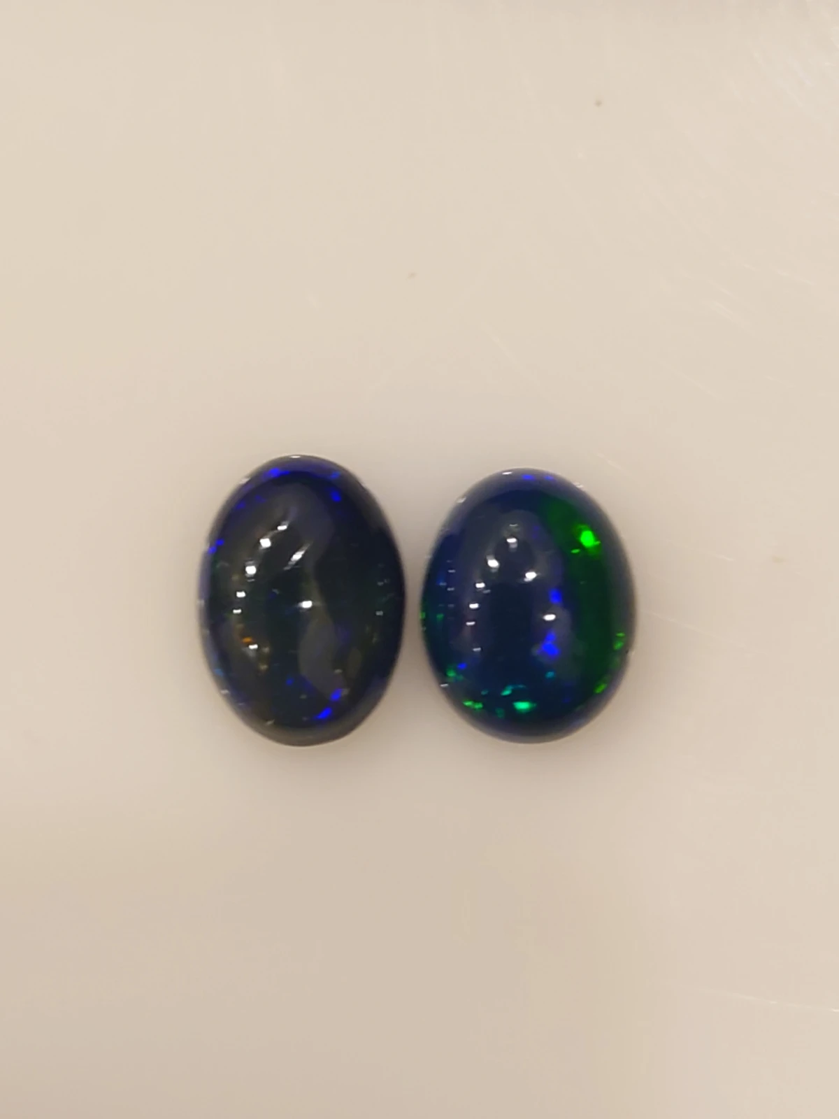1.67 & 1.46ct Natural Pair of Black Ethiopeon Opal — view 4