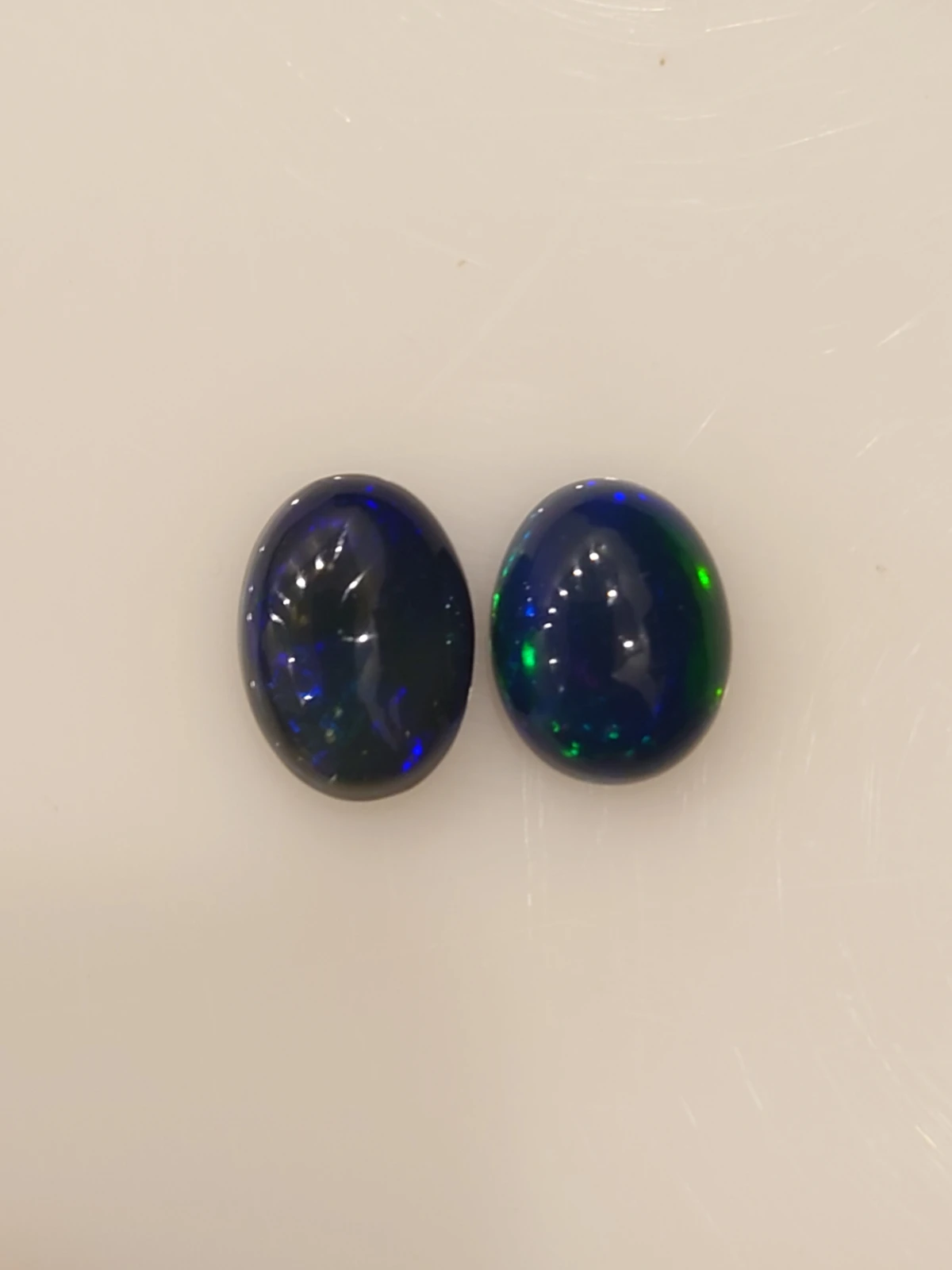 1.67 & 1.46ct Natural Pair of Black Ethiopeon Opal — view 5