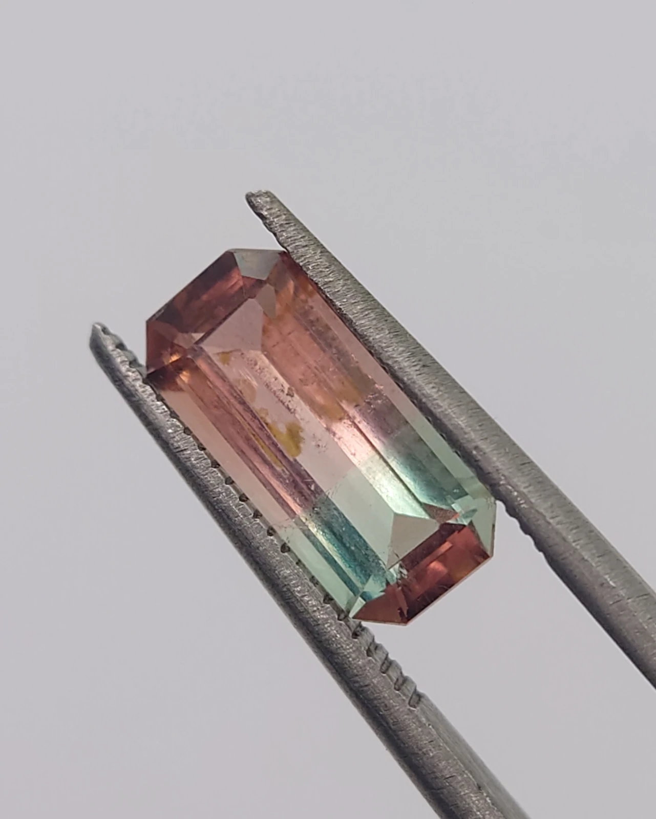 1.8ct Bi-color Tourmaline Emerald Cut Loose Gemstone From Nigeria — view 4