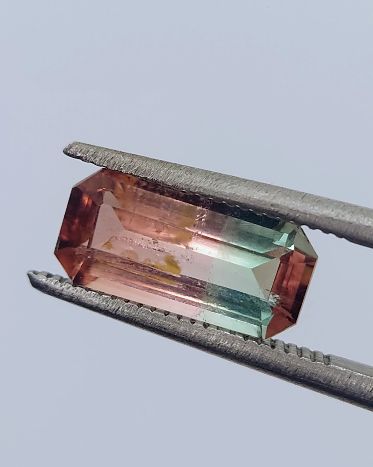 1.8ct Bi-color Tourmaline Emerald Cut Loose Gemstone From Nigeria — view 3
