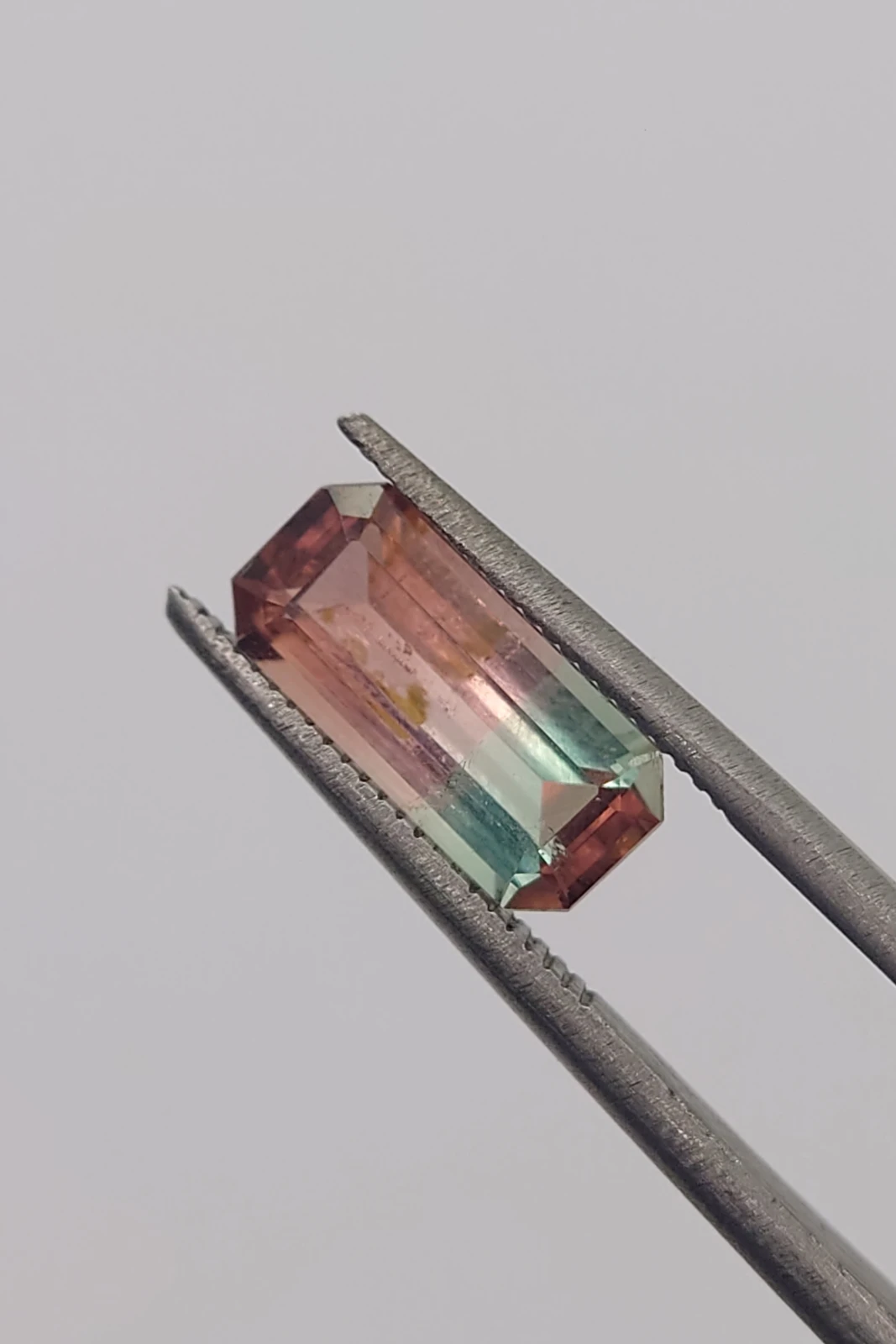 1.8ct Bi-color Tourmaline Emerald Cut Loose Gemstone From Nigeria — view 2