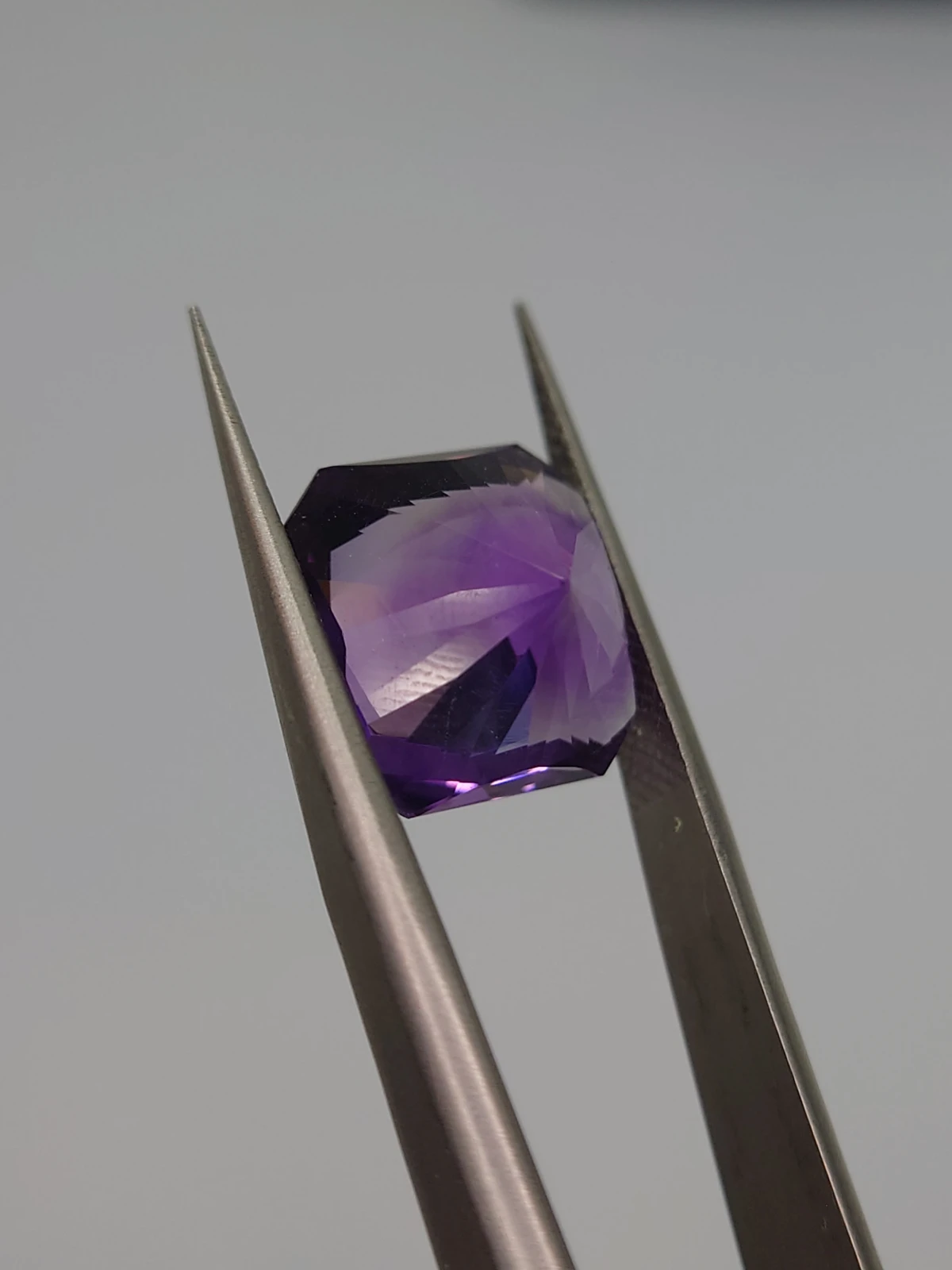 3ct Amethyst Radiant Cut Loose Gemstone From Nigeria — view 1