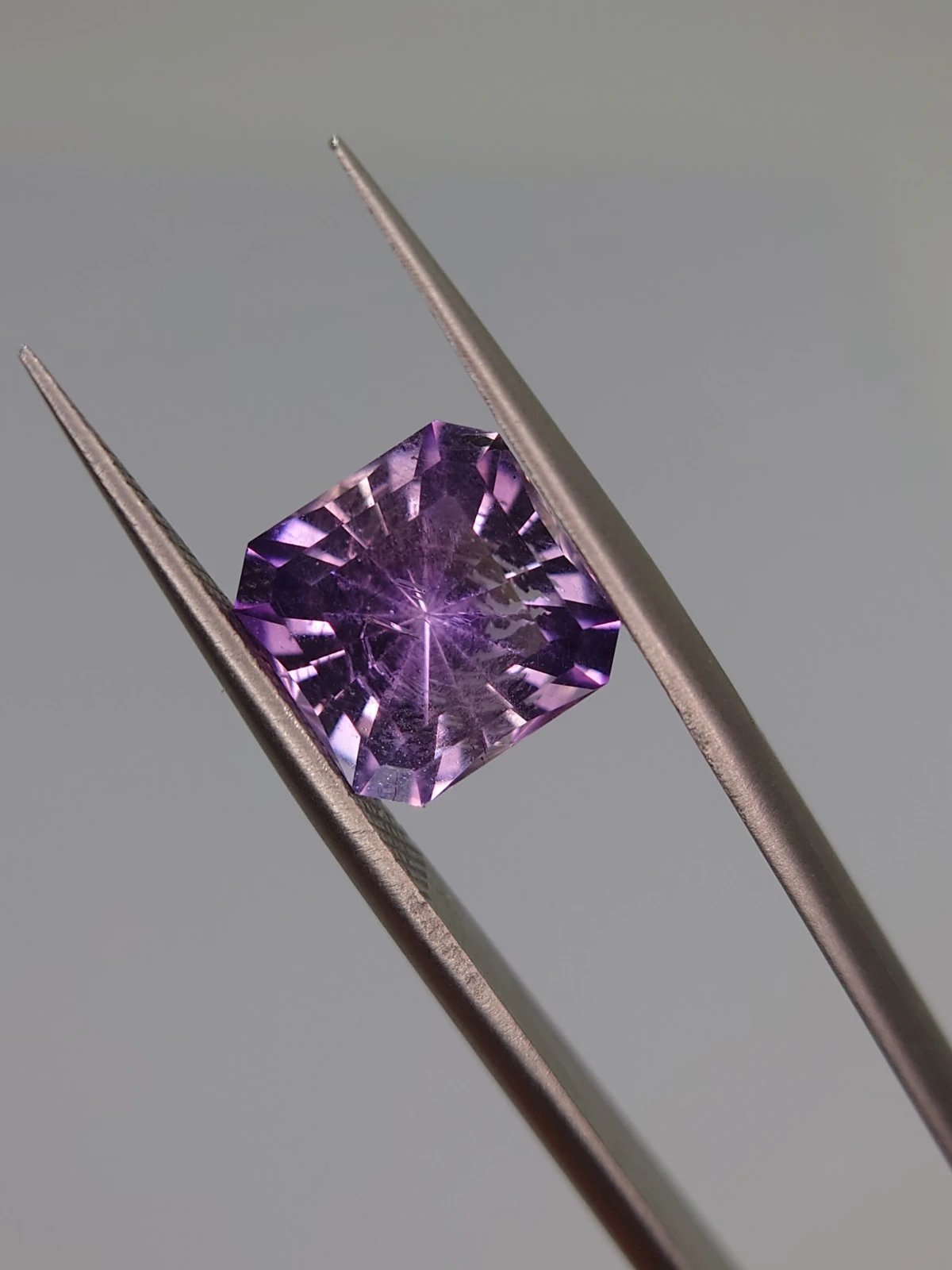 3ct Amethyst Radiant Cut Loose Gemstone From Nigeria — view 2