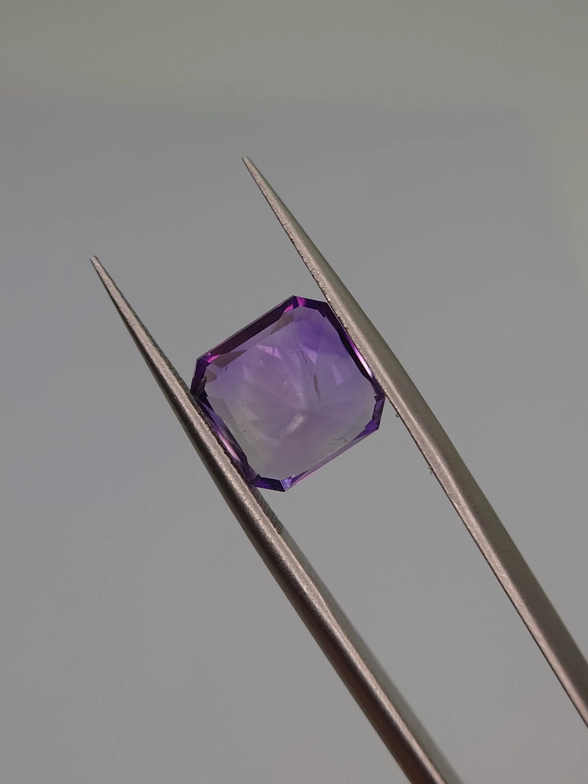 3ct Amethyst Radiant Cut Loose Gemstone From Nigeria — view 4