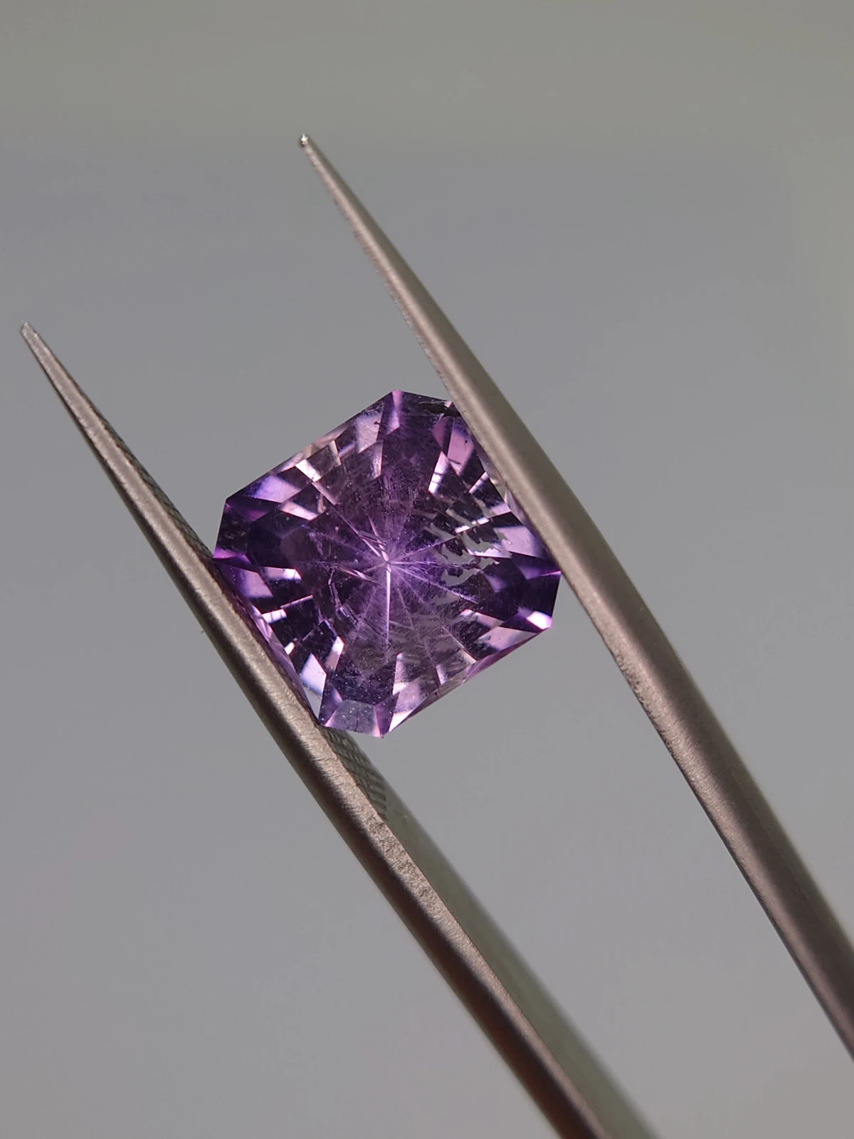 3ct Amethyst Radiant Cut Loose Gemstone From Nigeria — view 3