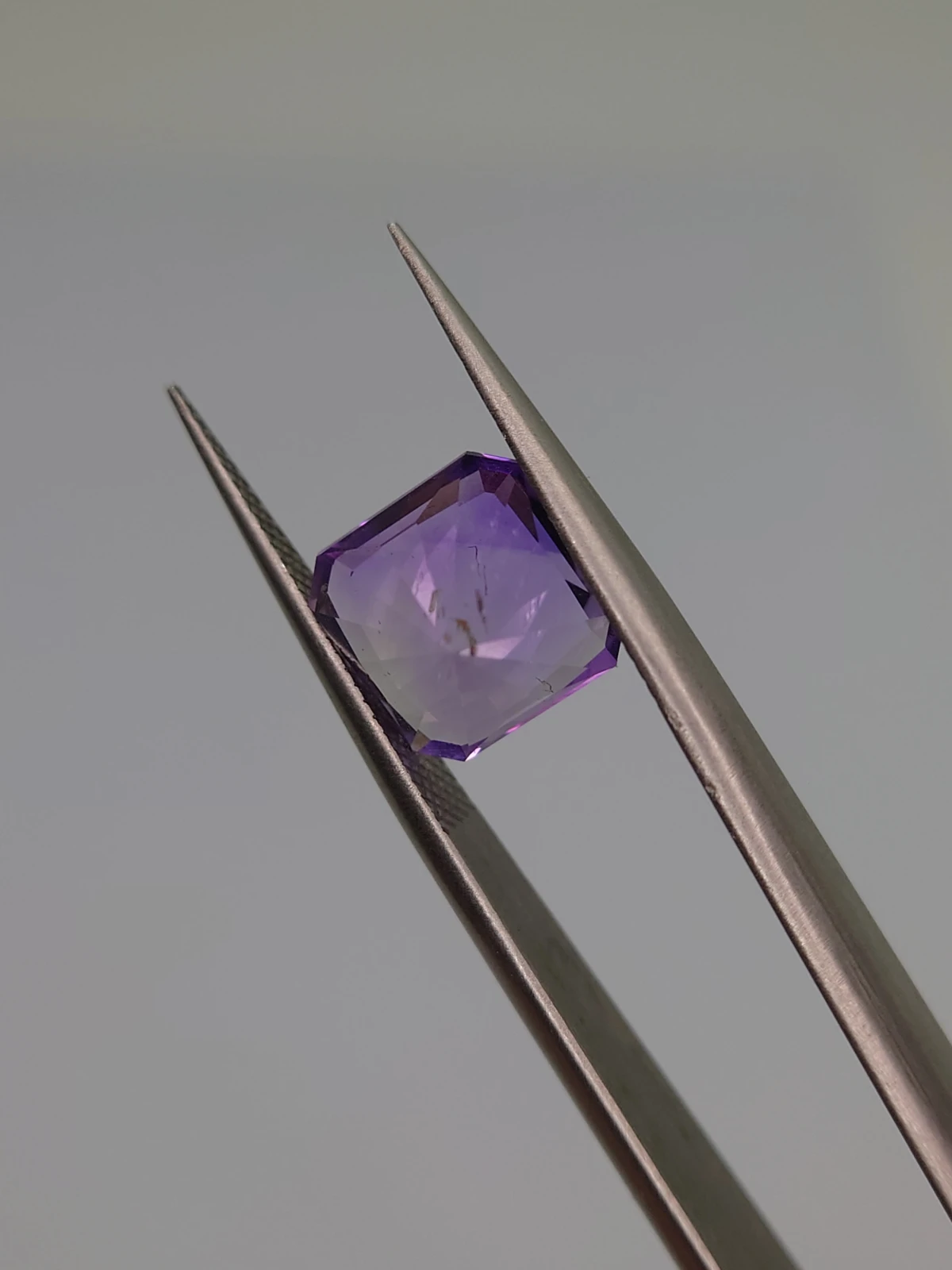 3ct Amethyst Radiant Cut Loose Gemstone From Nigeria — view 5