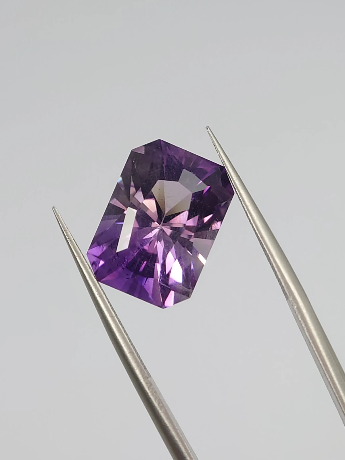 9.2ct Amethyst Radiant Cut Loose Gemstone From Nigeria — view 1