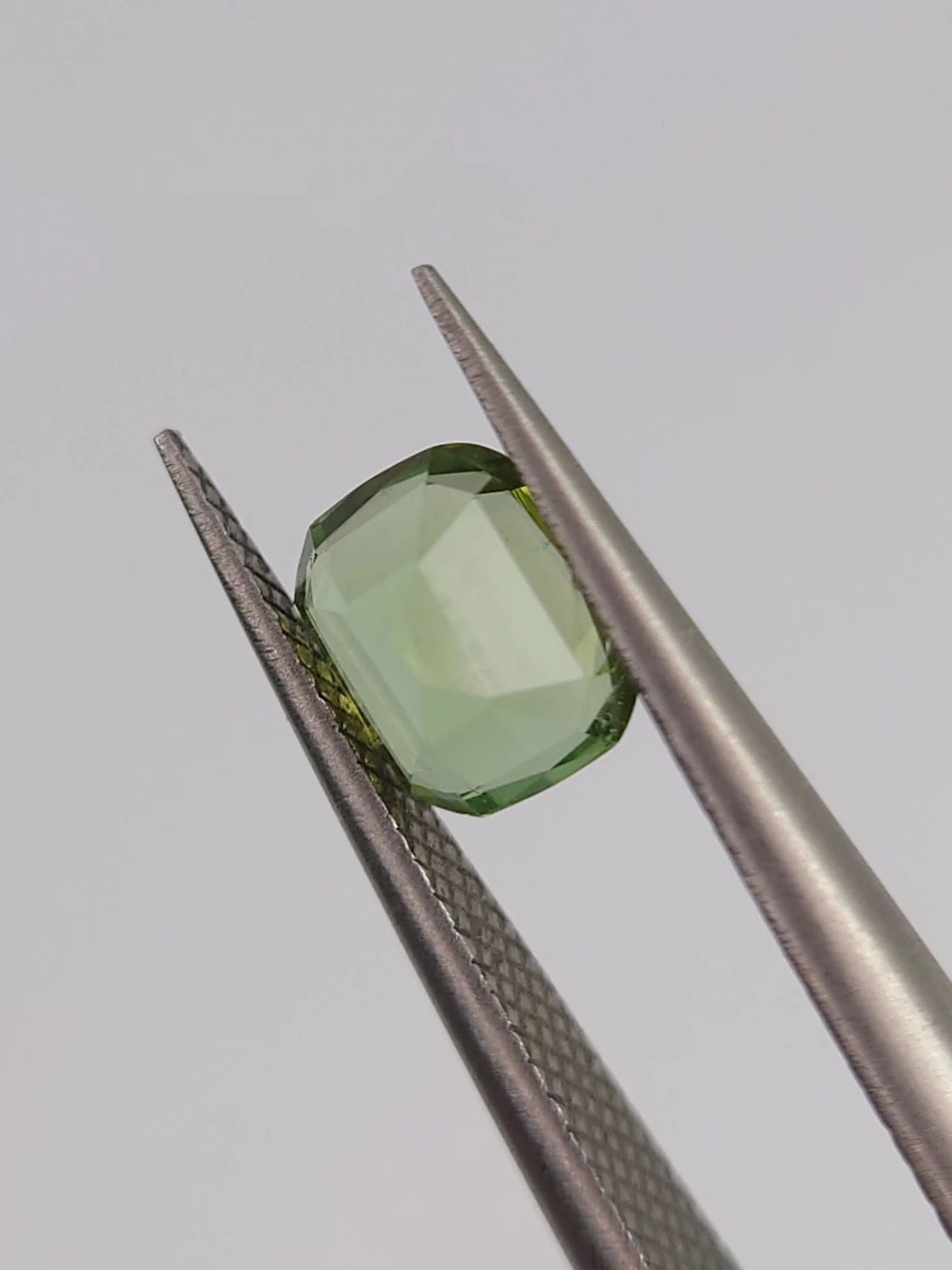 0.8ct Natural light Green Tourmaline Cushion Cut Loose Gemstone from Afghanistan — view 2