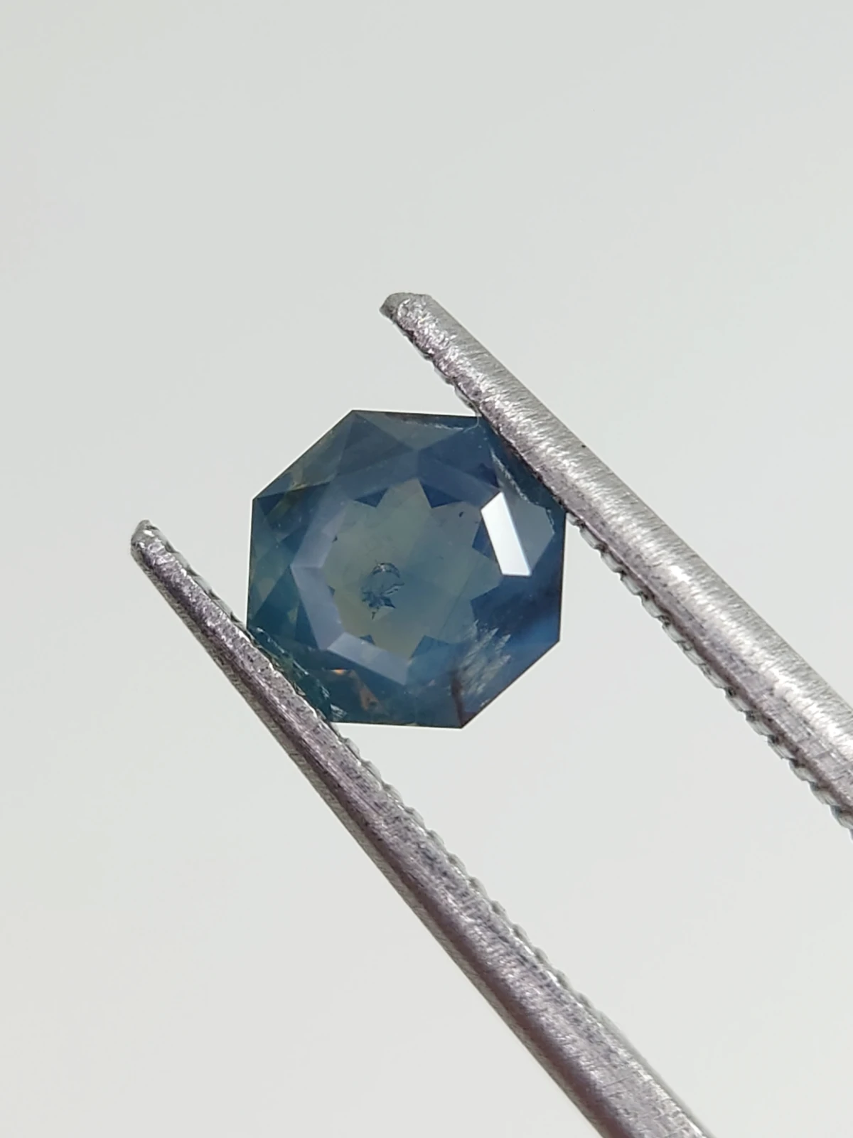 1.15ct Natural Opalescent Blue Sapphire Octagon Cut From Nigeria — view 1