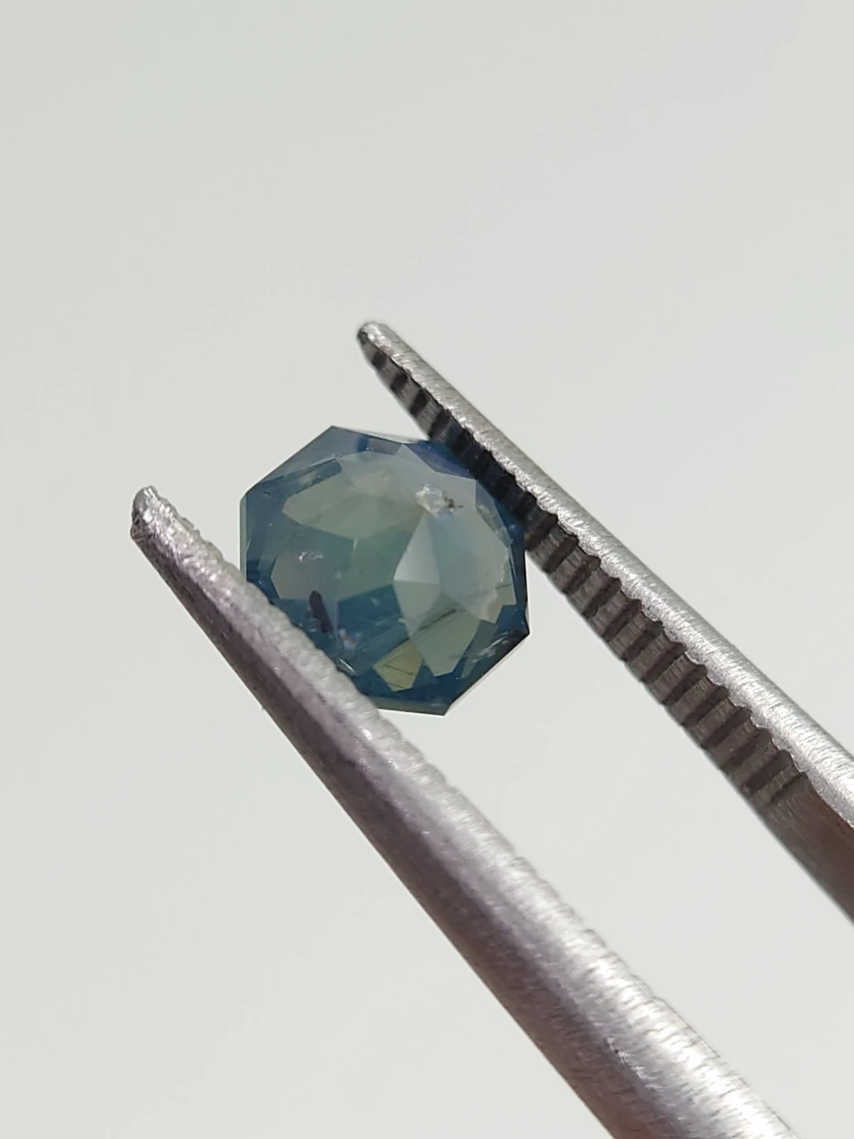 1.15ct Natural Opalescent Blue Sapphire Octagon Cut From Nigeria — view 3