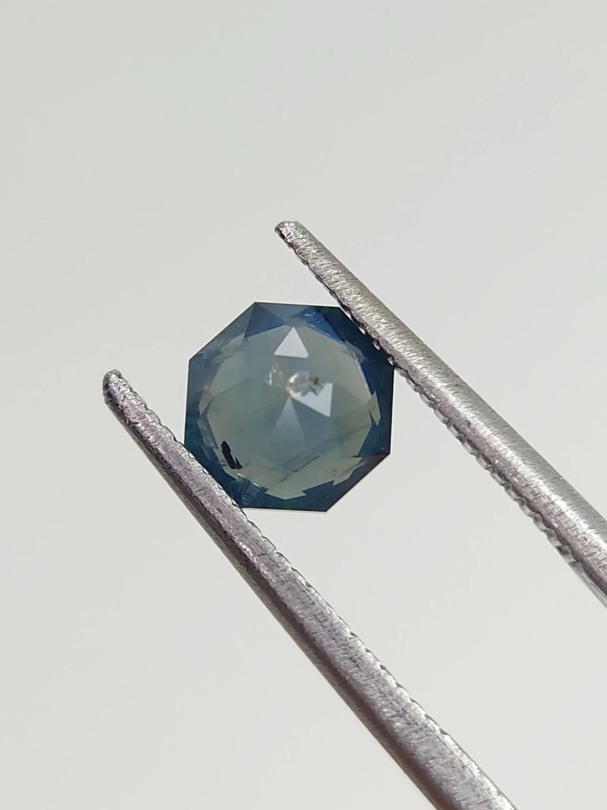 1.15ct Natural Opalescent Blue Sapphire Octagon Cut From Nigeria — view 4