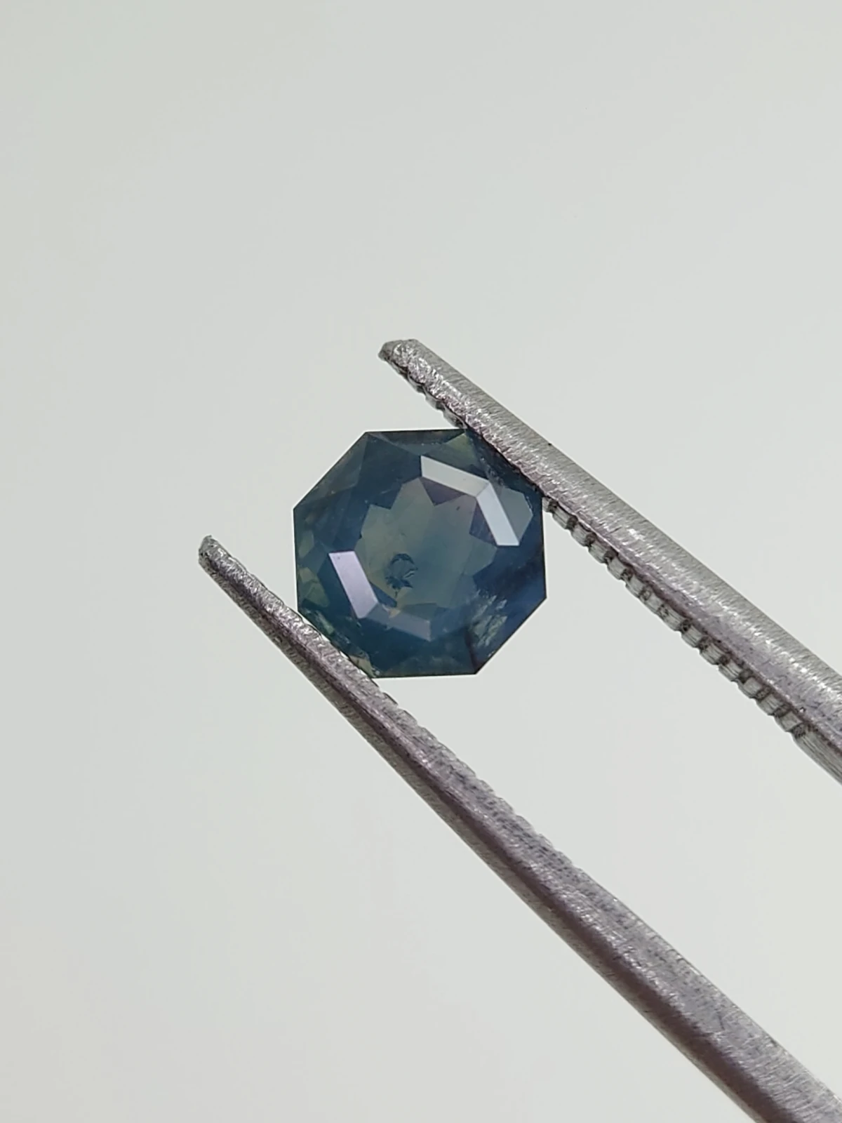 1.15ct Natural Opalescent Blue Sapphire Octagon Cut From Nigeria — view 5