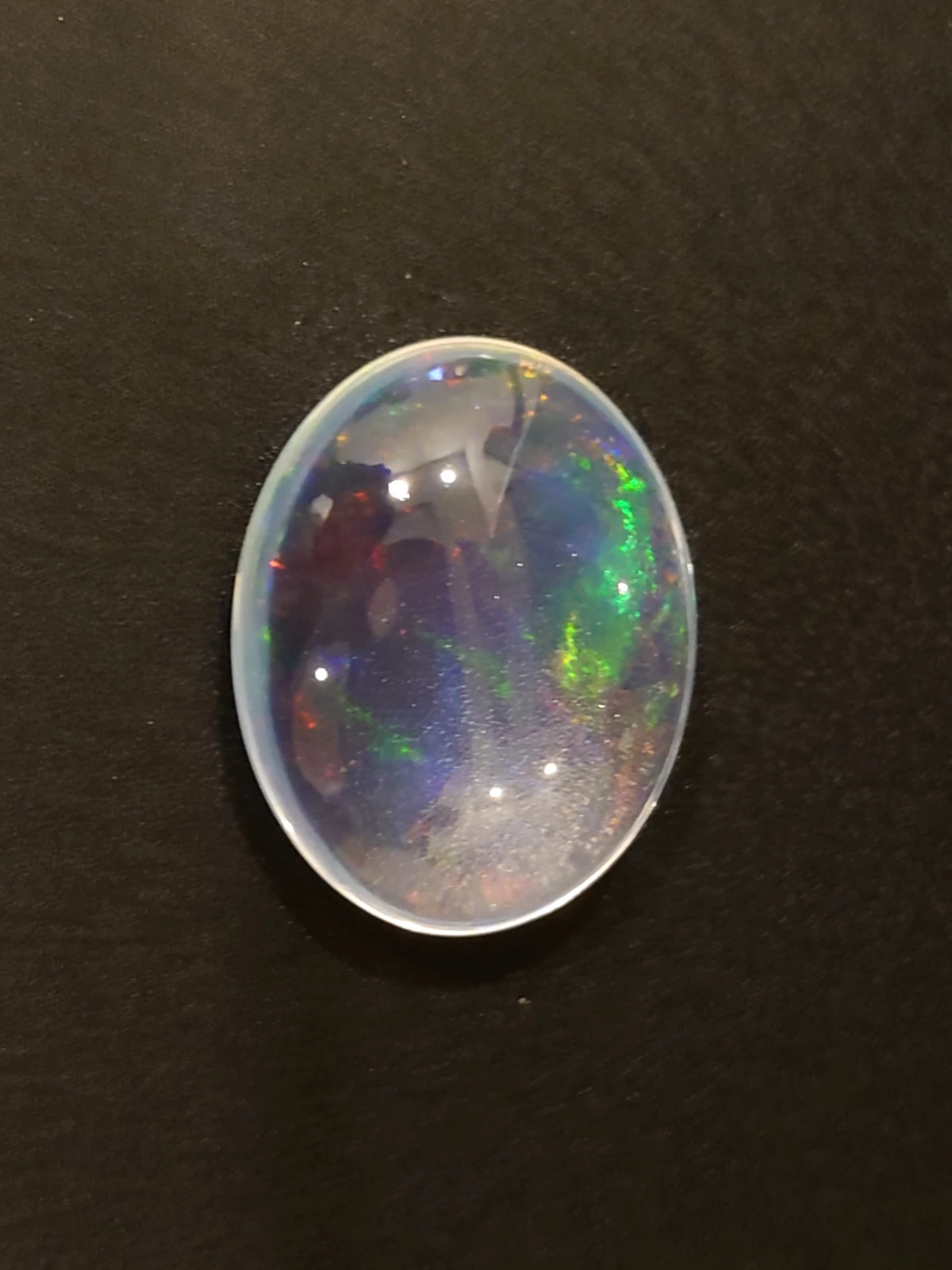 17.44ct Natural White Crystal Rainbow Cab Cut From Ethiopia — view 2