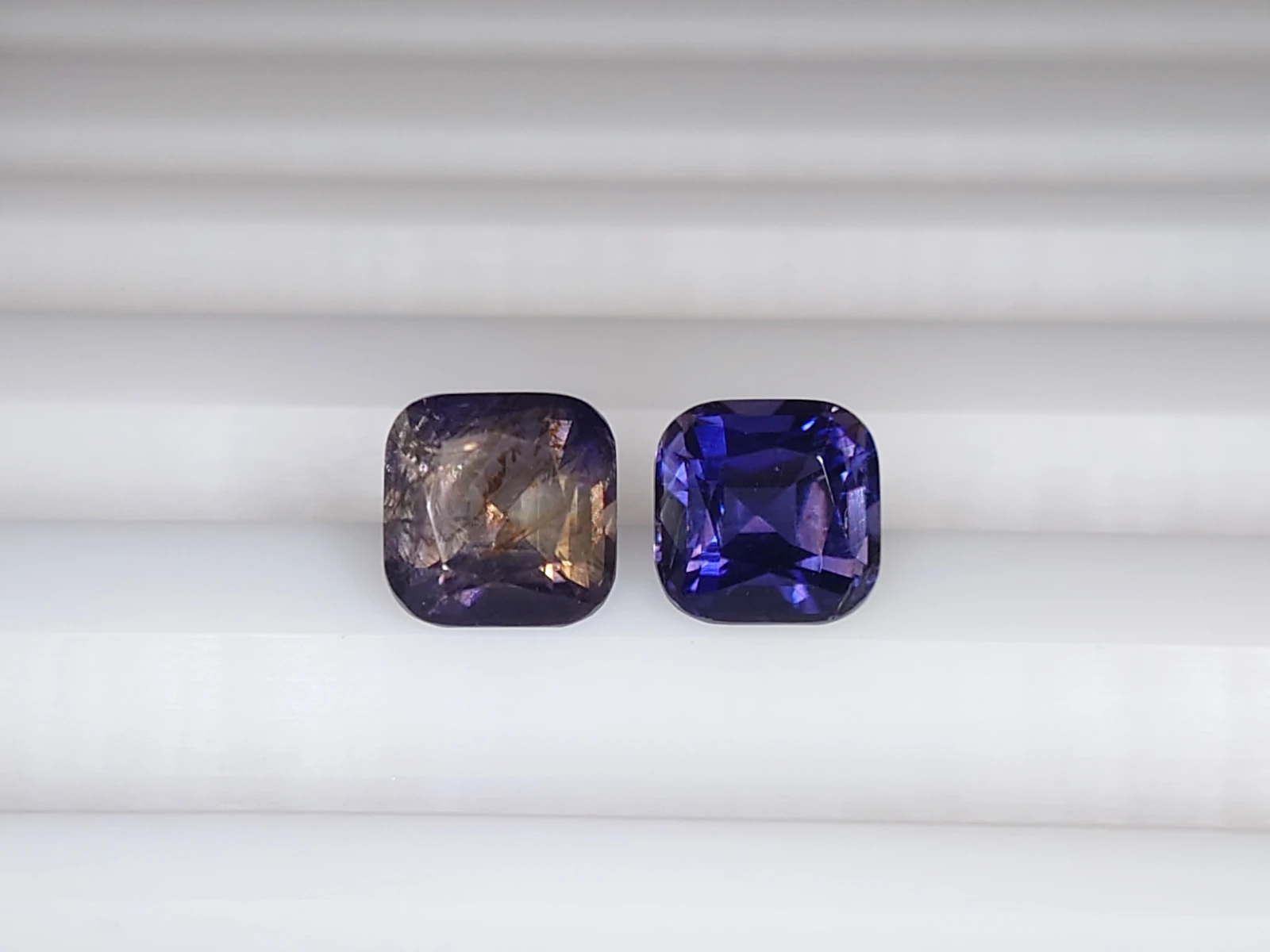 2.1ct Natural  Pair Cushion Faceted Iolite  from Madagascar — view 1