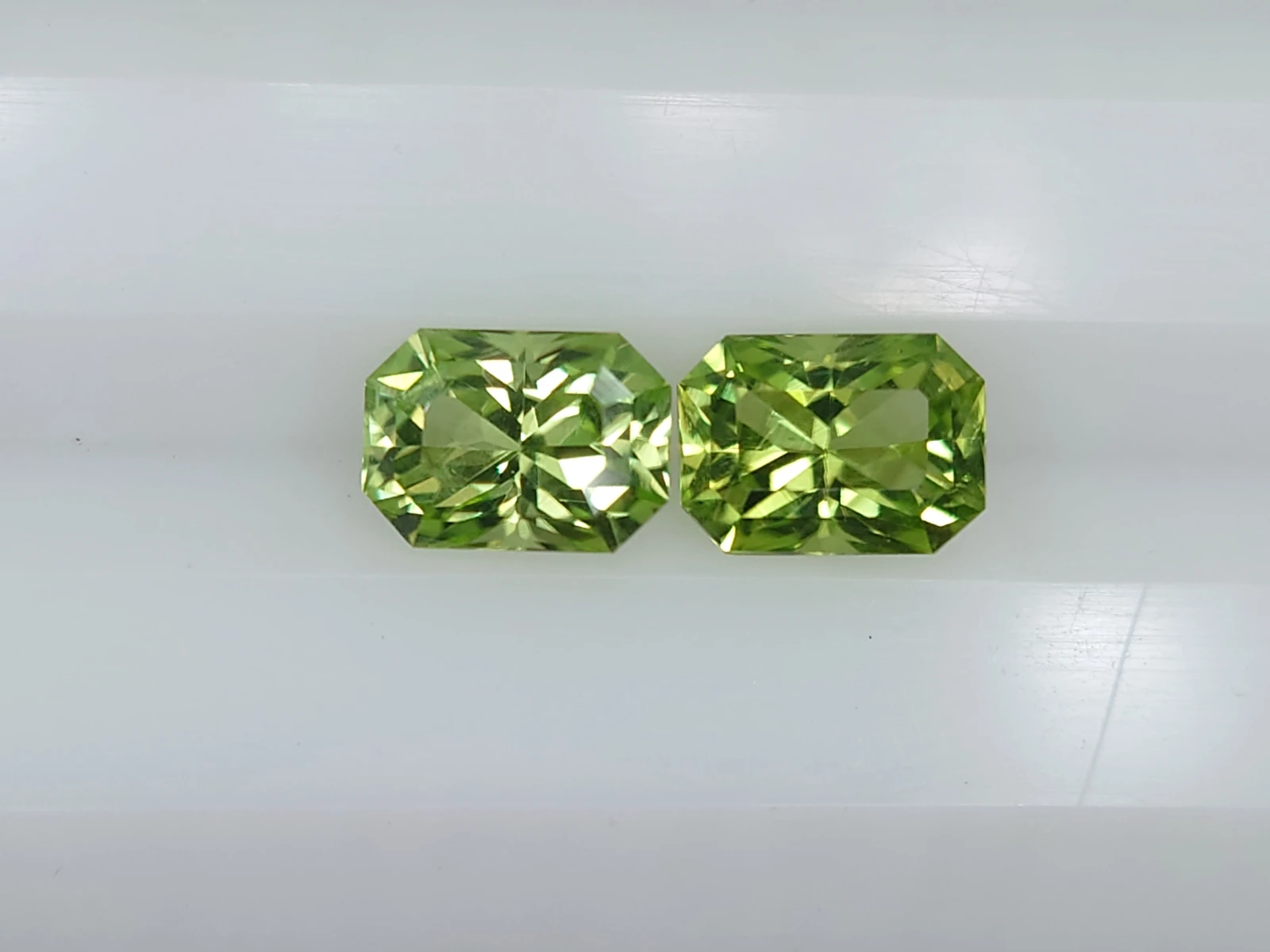 1.4ct Natural Peridot Pair in Fancy Octagon Cut From Pakistan — view 1