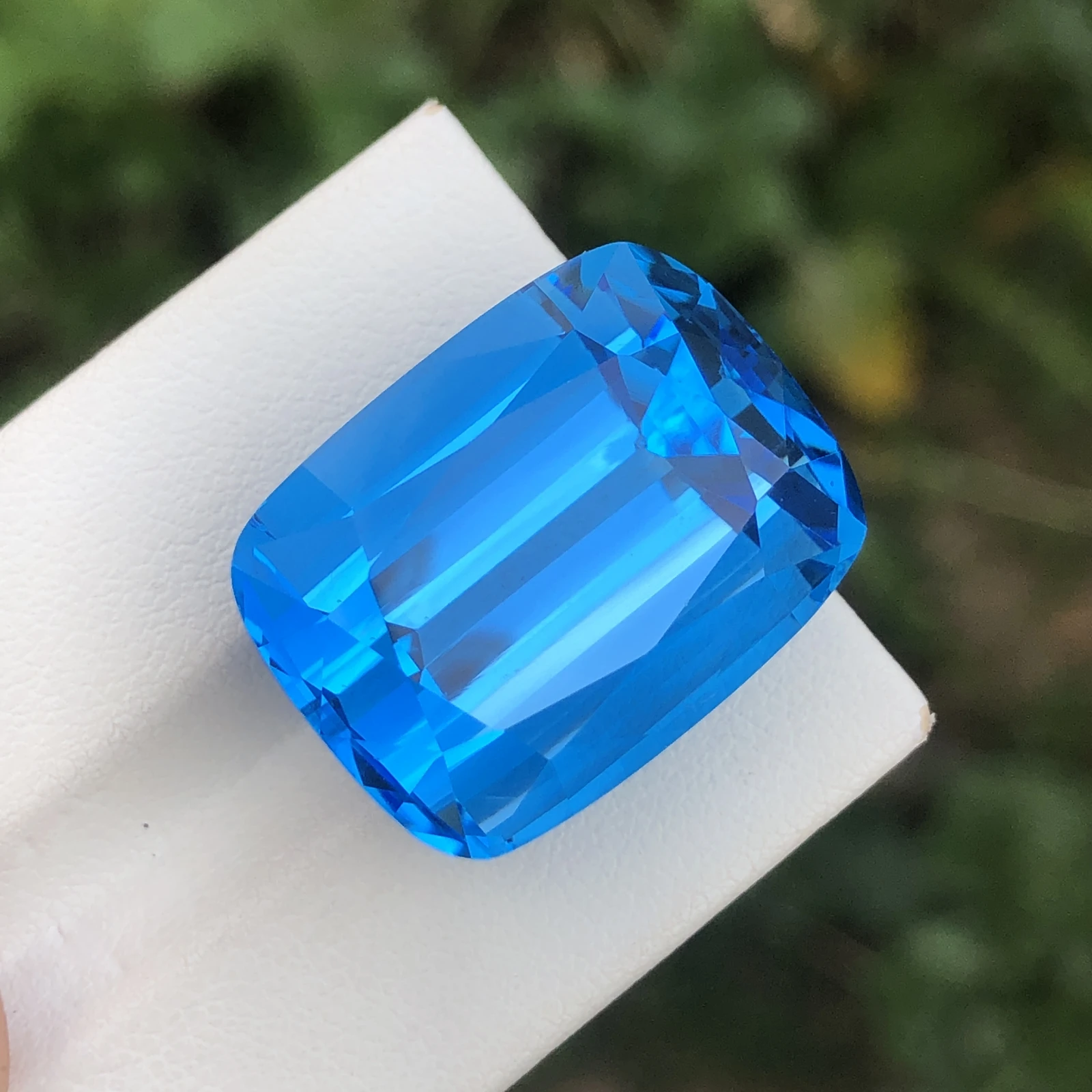 56.30ct Natural Blue Topaz loose gemstone cushion shape — view 2