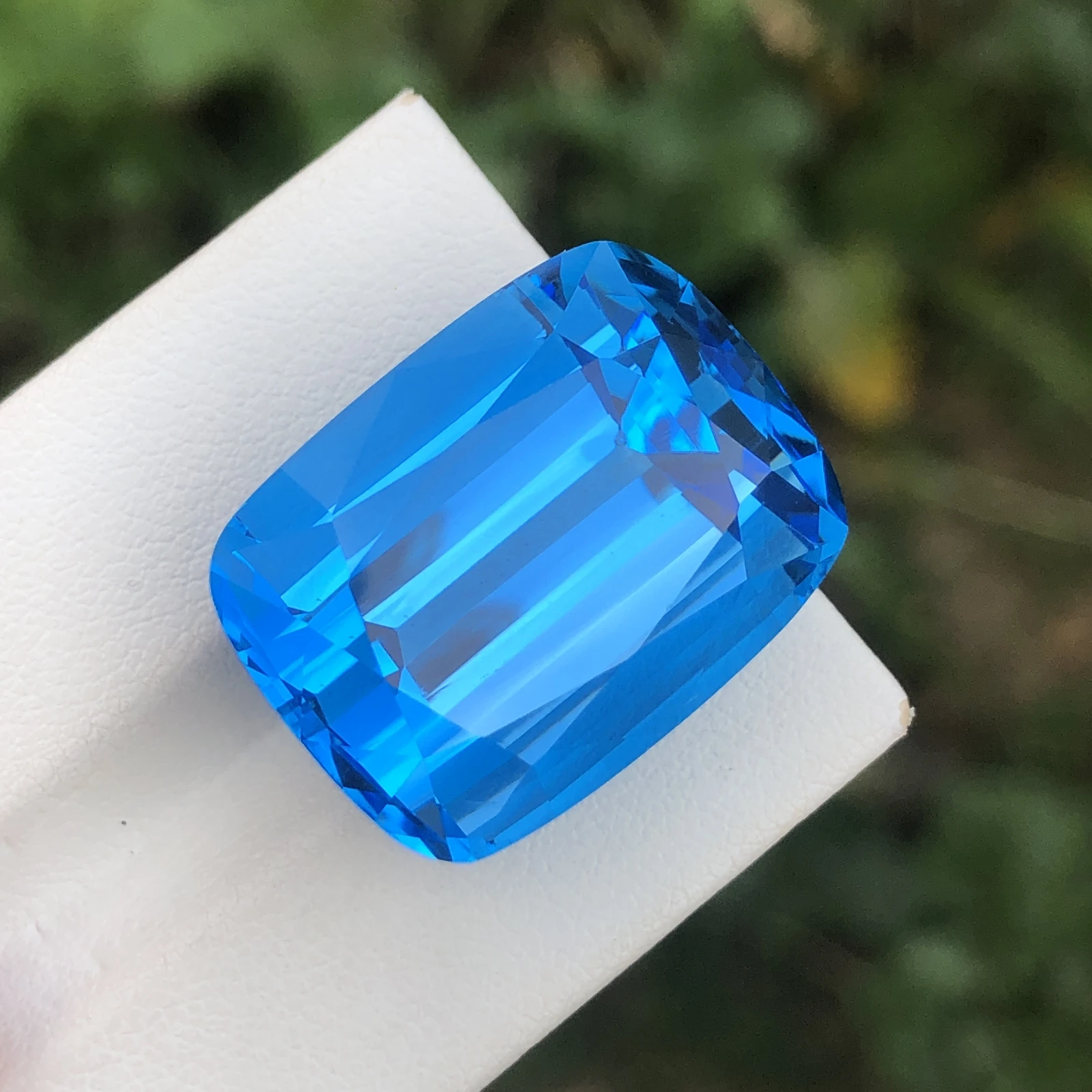 56.30ct Natural Blue Topaz loose gemstone cushion shape — view 3