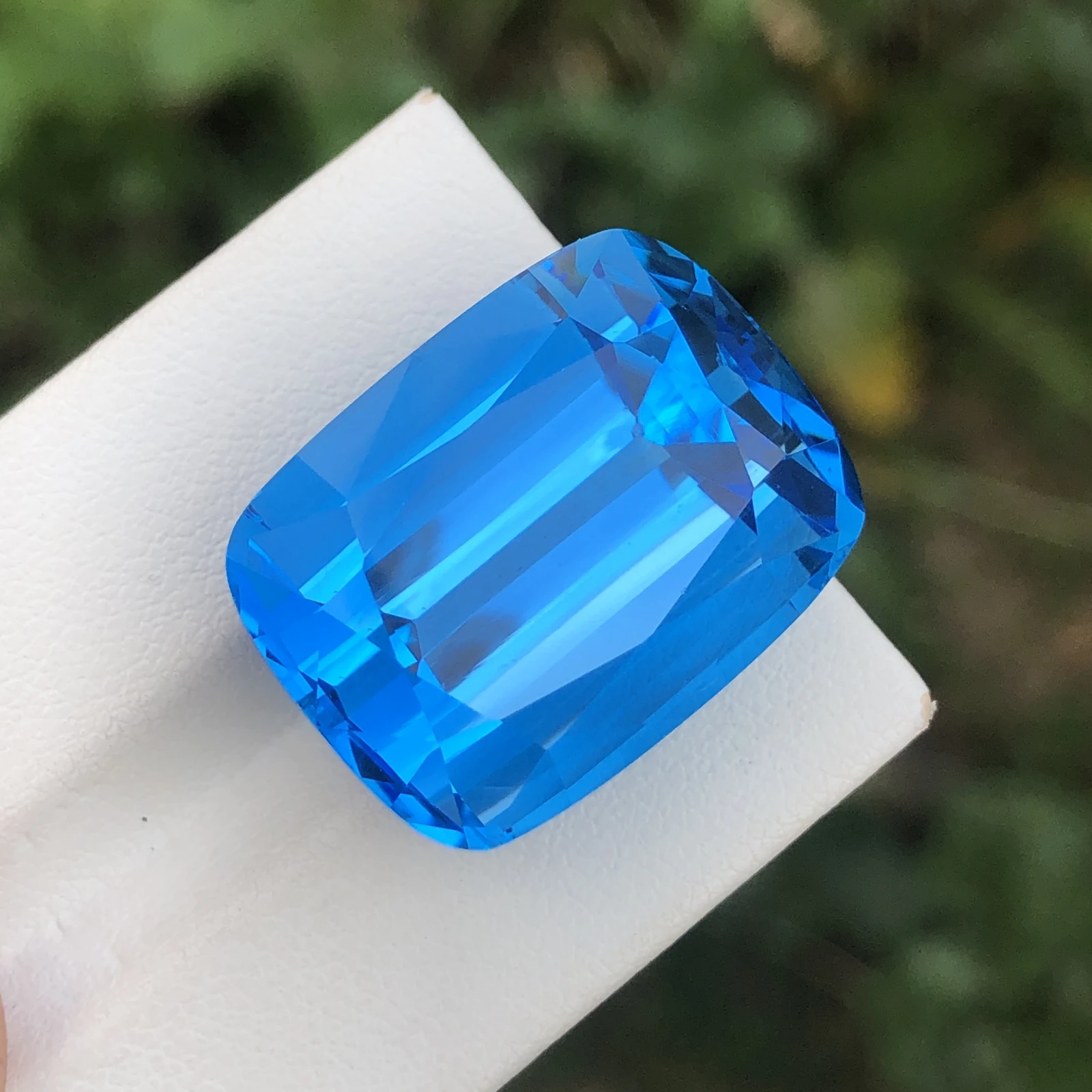 56.30ct Natural Blue Topaz loose gemstone cushion shape — view 4