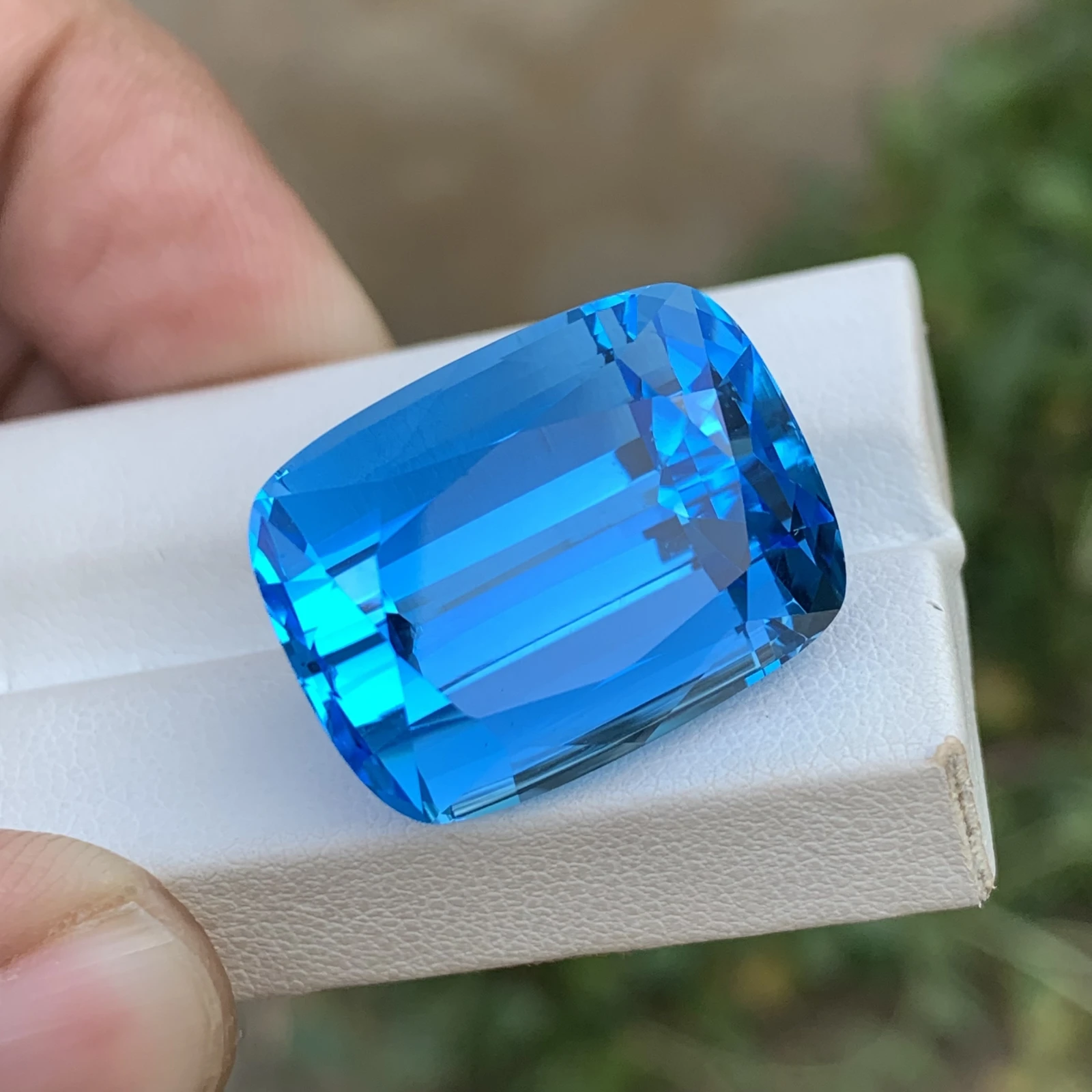 56.30ct Natural Blue Topaz loose gemstone cushion shape — view 6