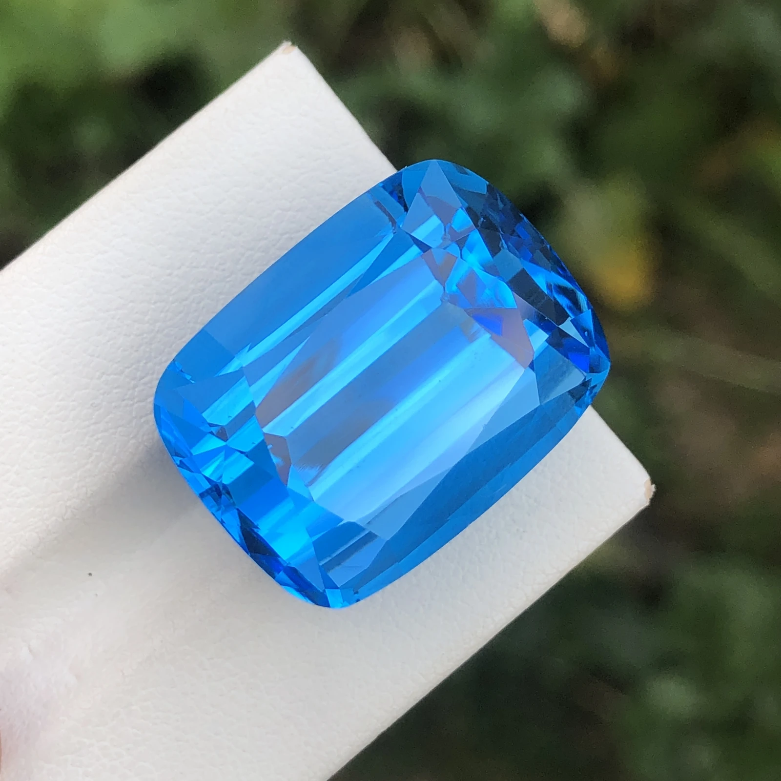 56.30ct Natural Blue Topaz loose gemstone cushion shape — view 5