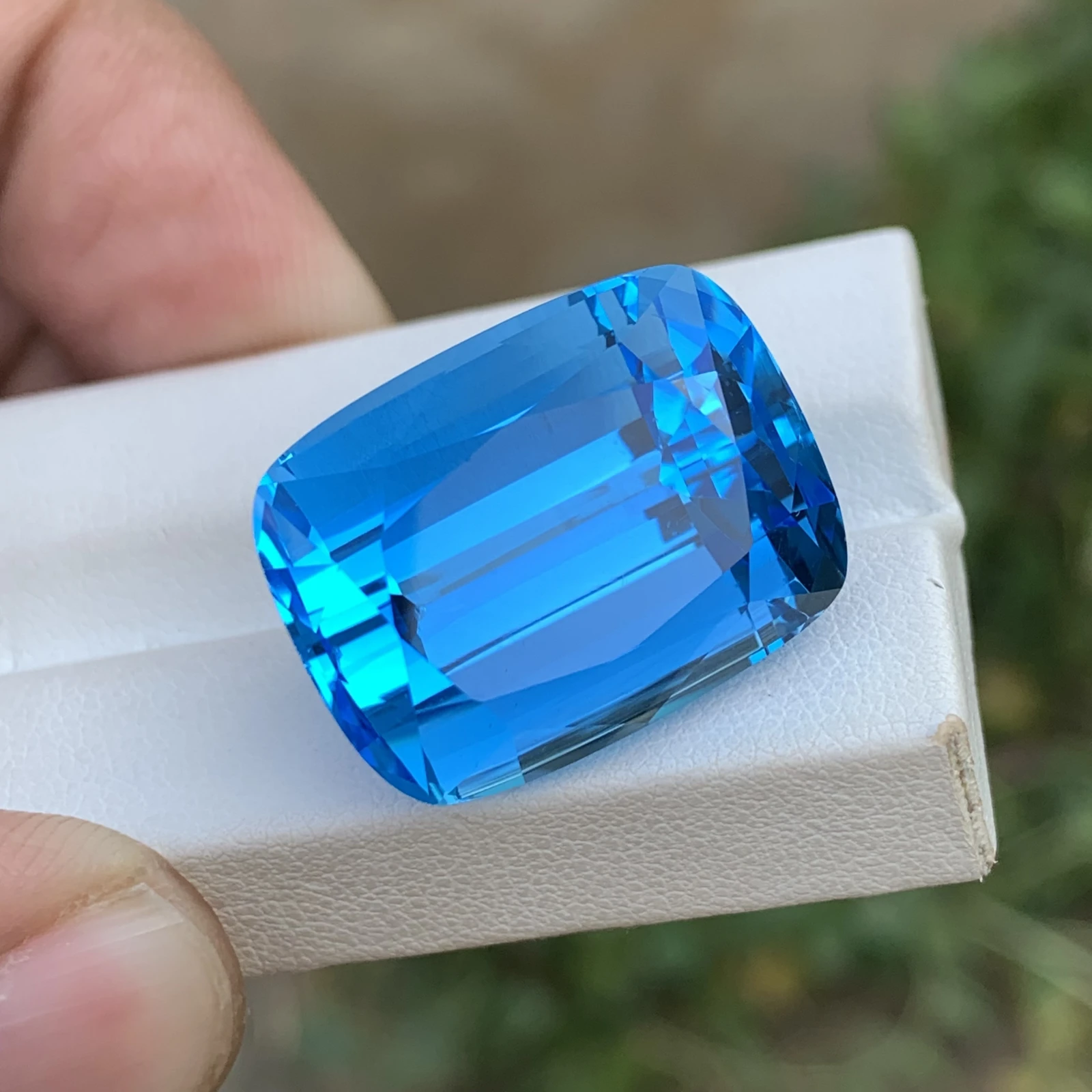 56.30ct Natural Blue Topaz loose gemstone cushion shape — view 7