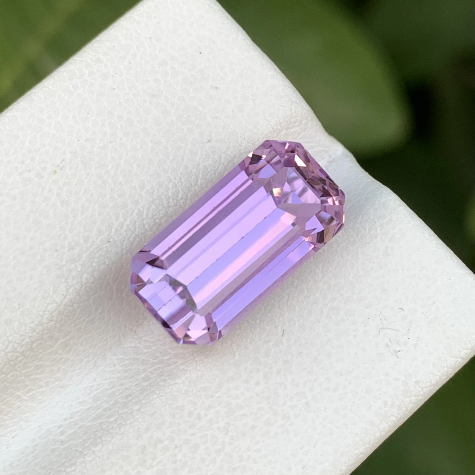 9.40 ct Natural Kunzite loose gemstone Emerald cut from Afghanistan — view 1