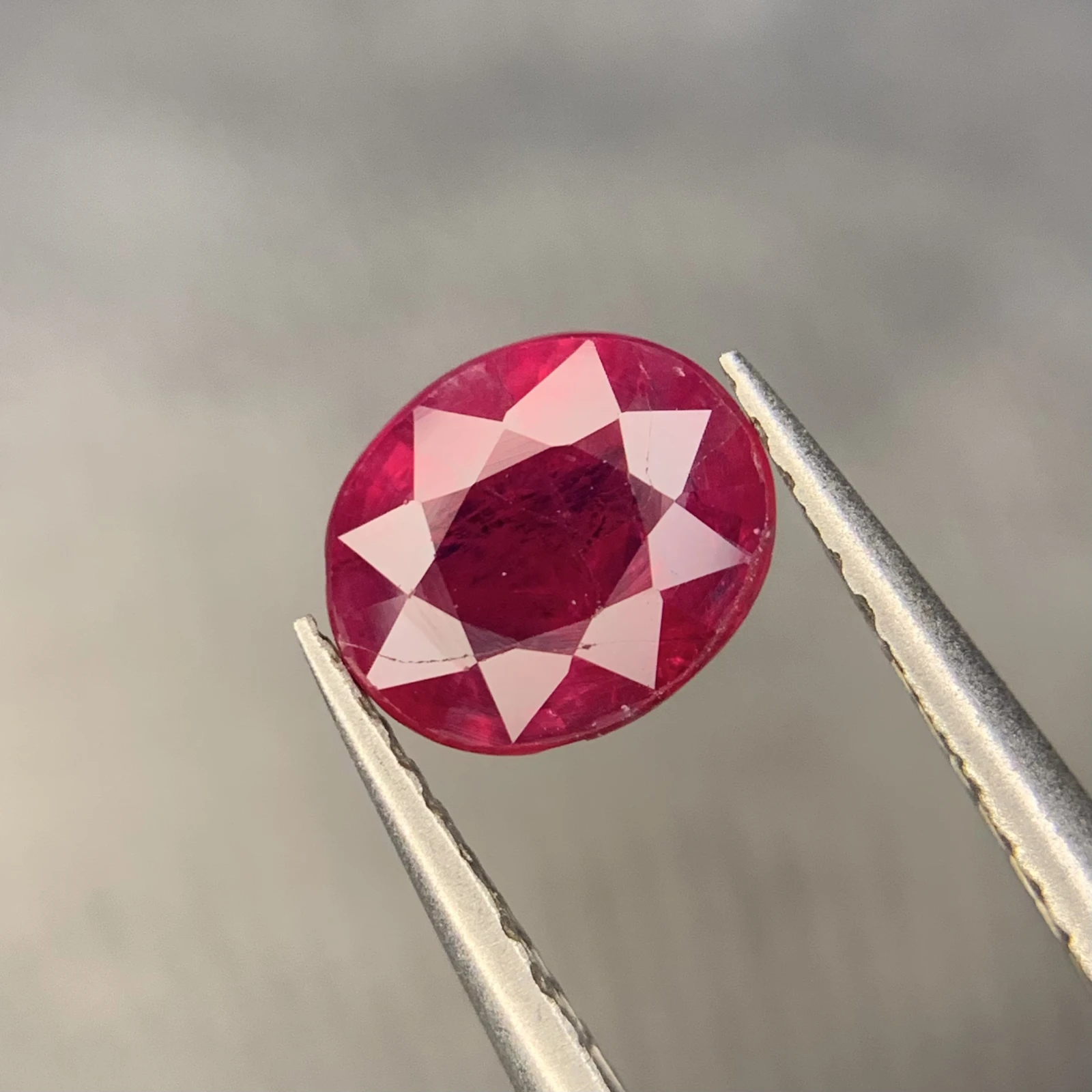 1.35 ct Natural Ruby loose gemstone oval shape — view 1