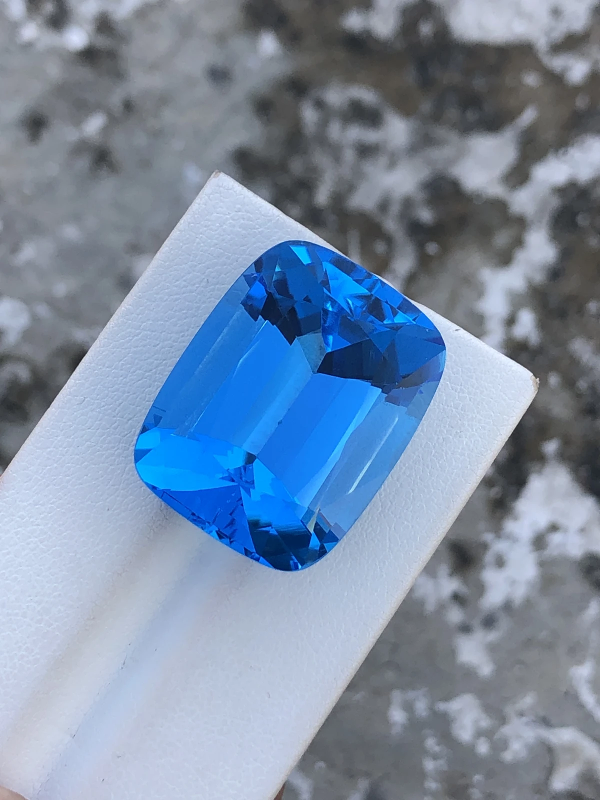 55.85ct Natural Electric Blue topaz loose gemstone cushion cut — view 1