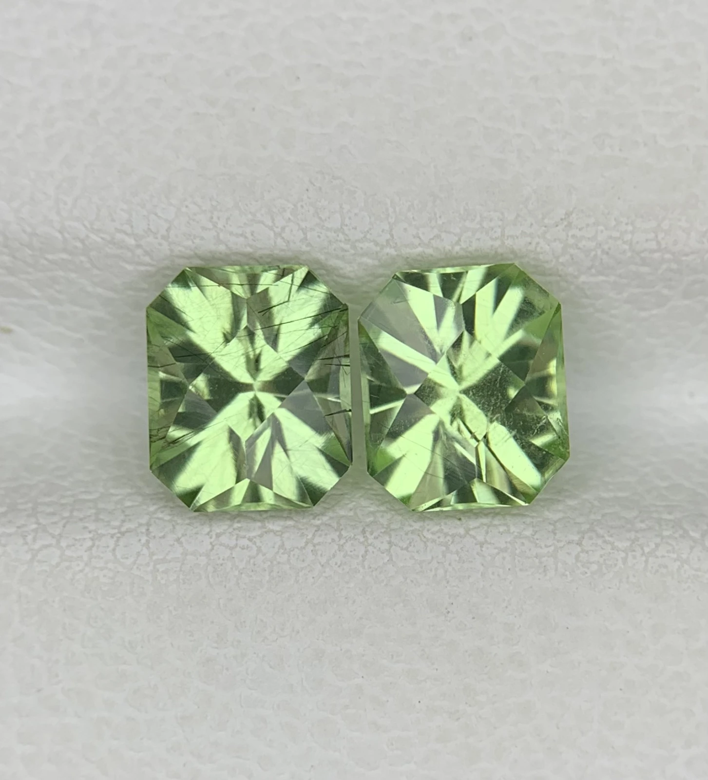 2.70ct Natural Peridot Pair Loose Gemstone Fancy Octagon Shape — view 1
