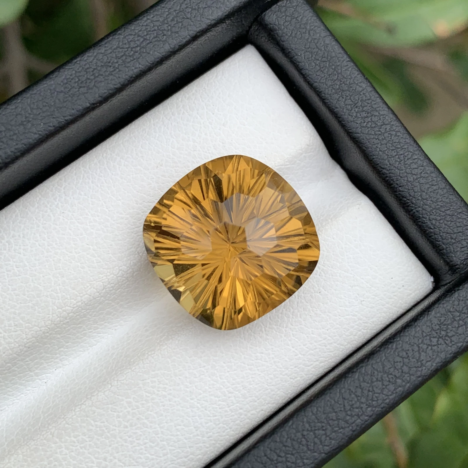 17.70 ct Natural Citrine loose gemstone cushion cut from Brazil — view 1