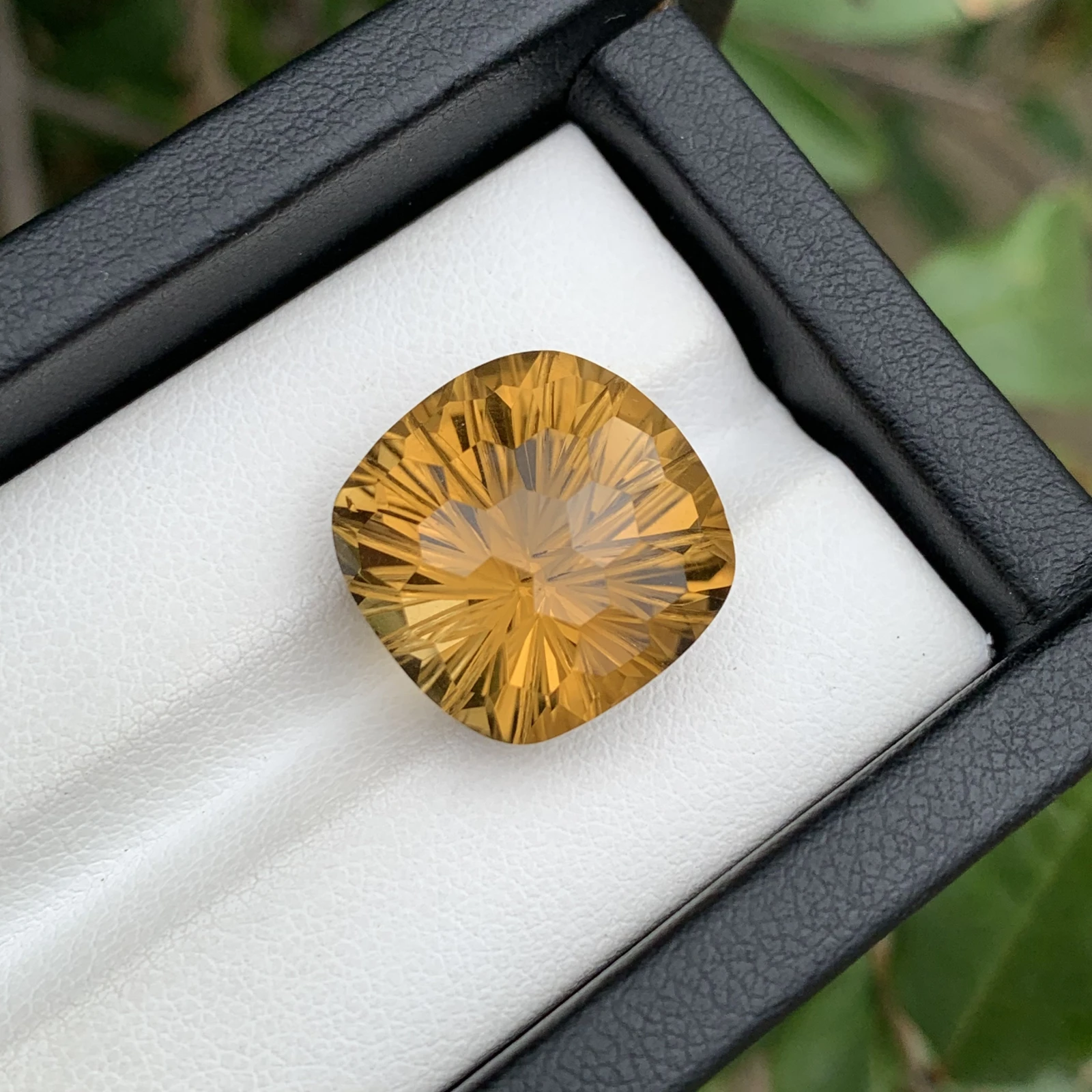 17.70 ct Natural Citrine loose gemstone cushion cut from Brazil — view 2