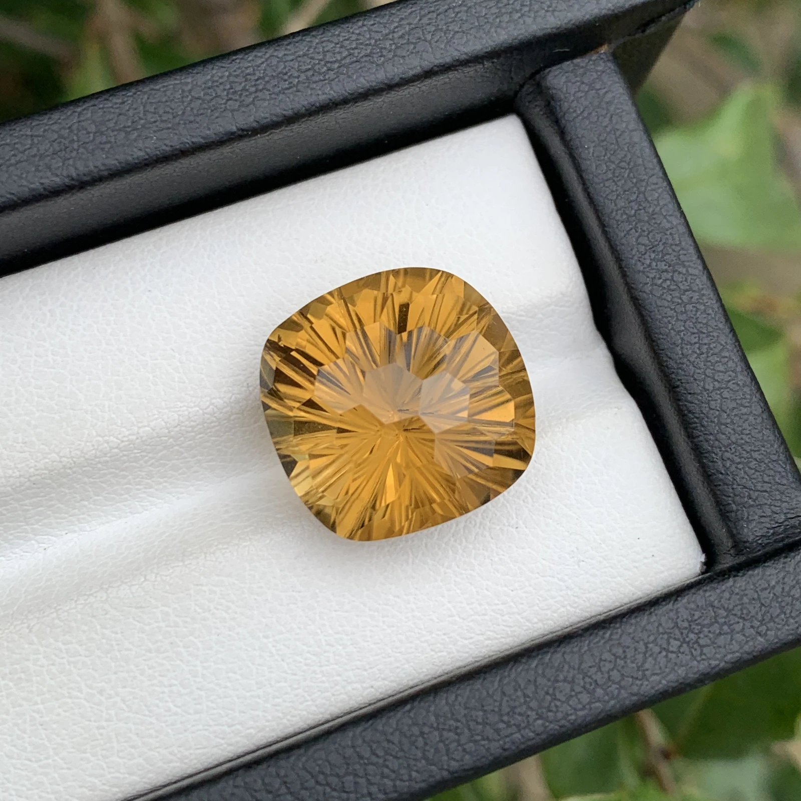 17.70 ct Natural Citrine loose gemstone cushion cut from Brazil — view 3