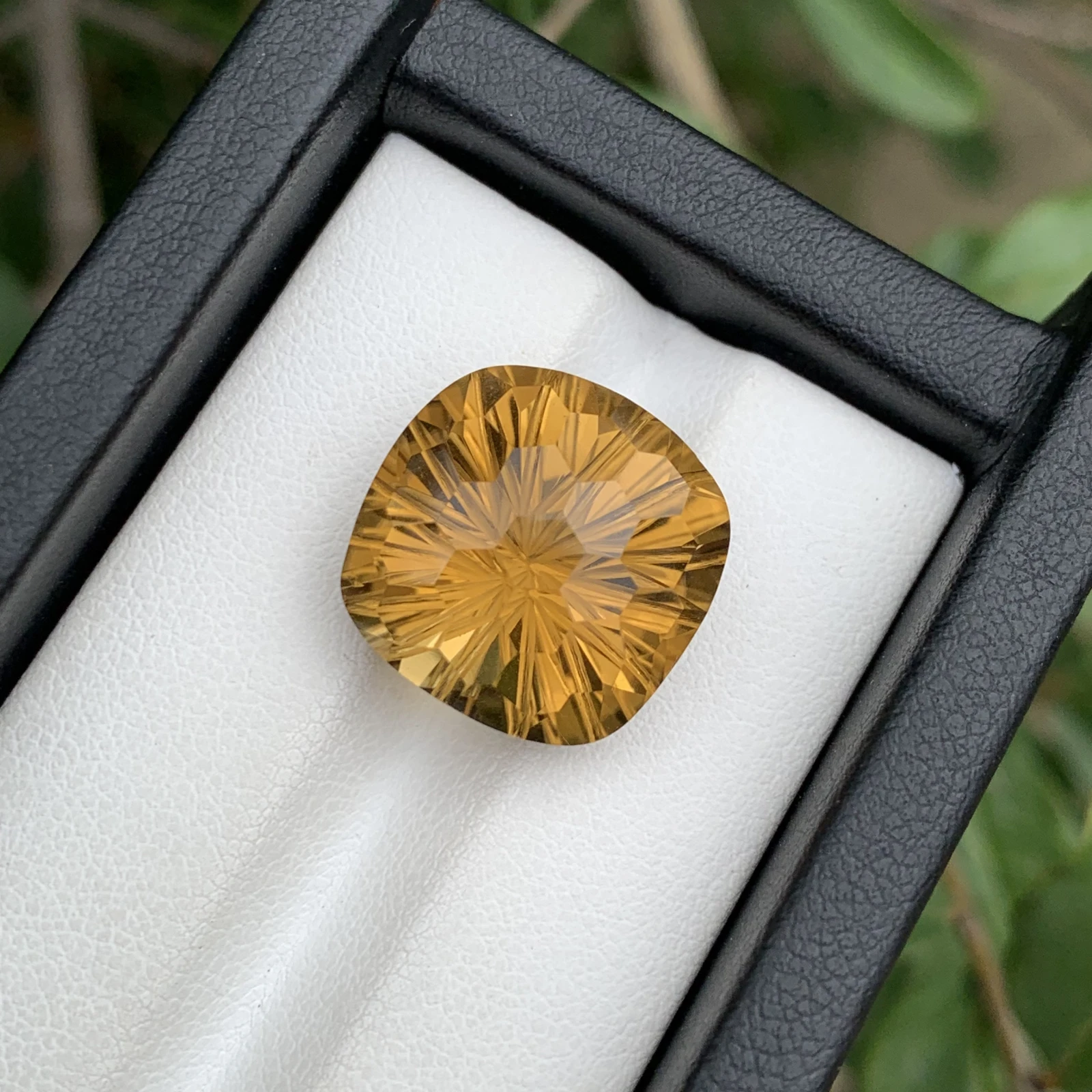 17.70 ct Natural Citrine loose gemstone cushion cut from Brazil — view 4