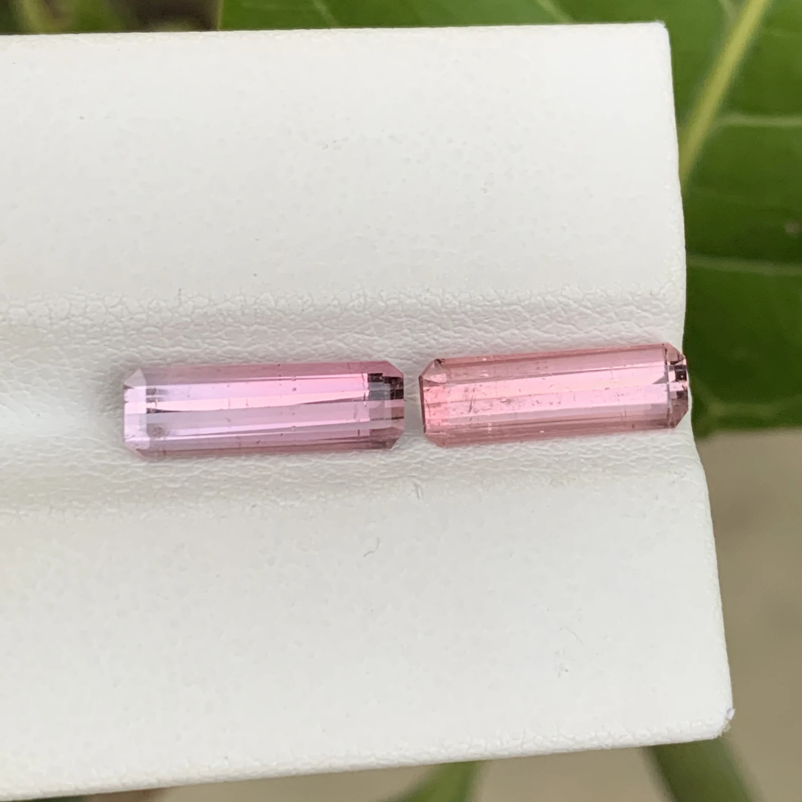 3.40 ct Natural Pink Tourmaline loose gemstone pair — view 1
