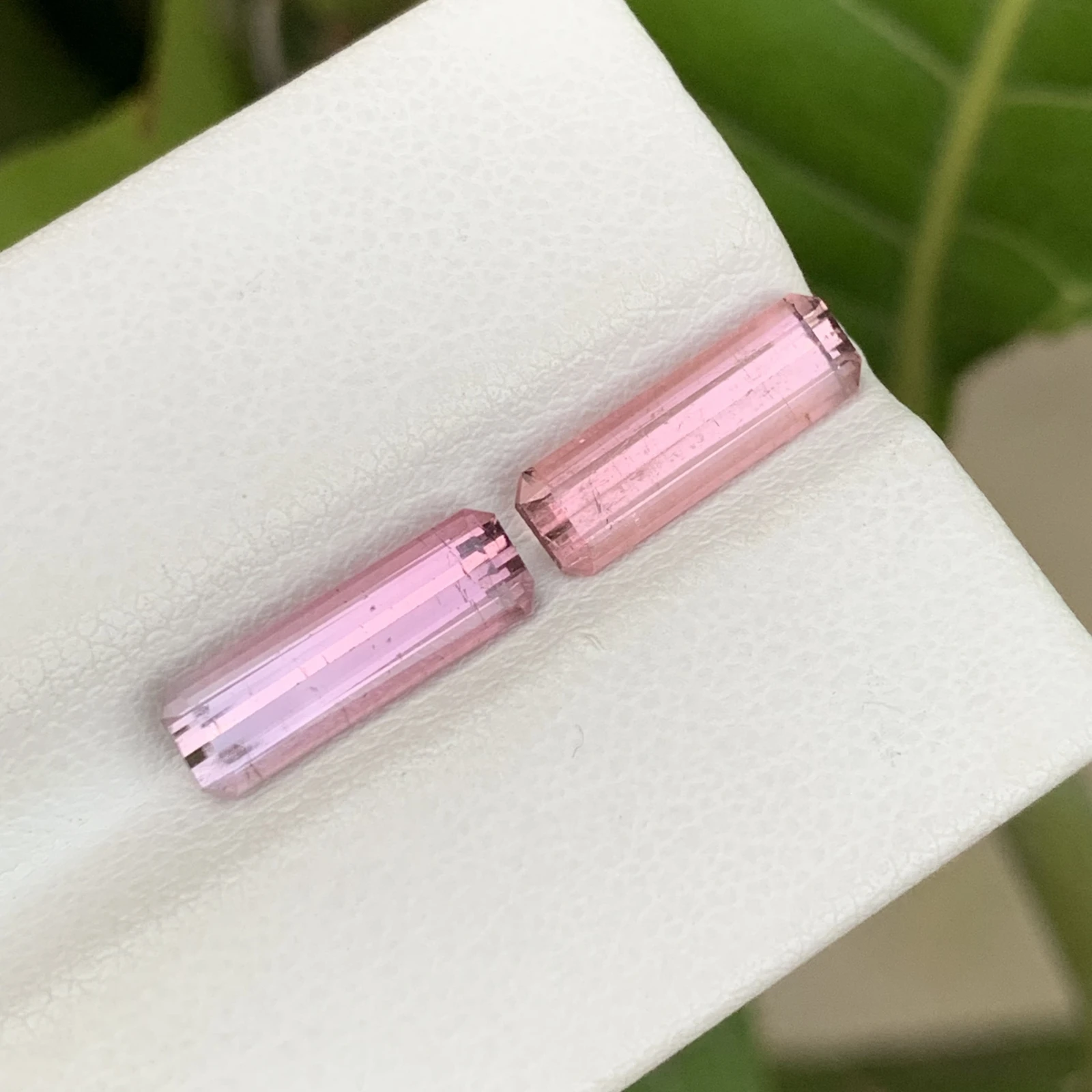 3.40 ct Natural Pink Tourmaline loose gemstone pair — view 2