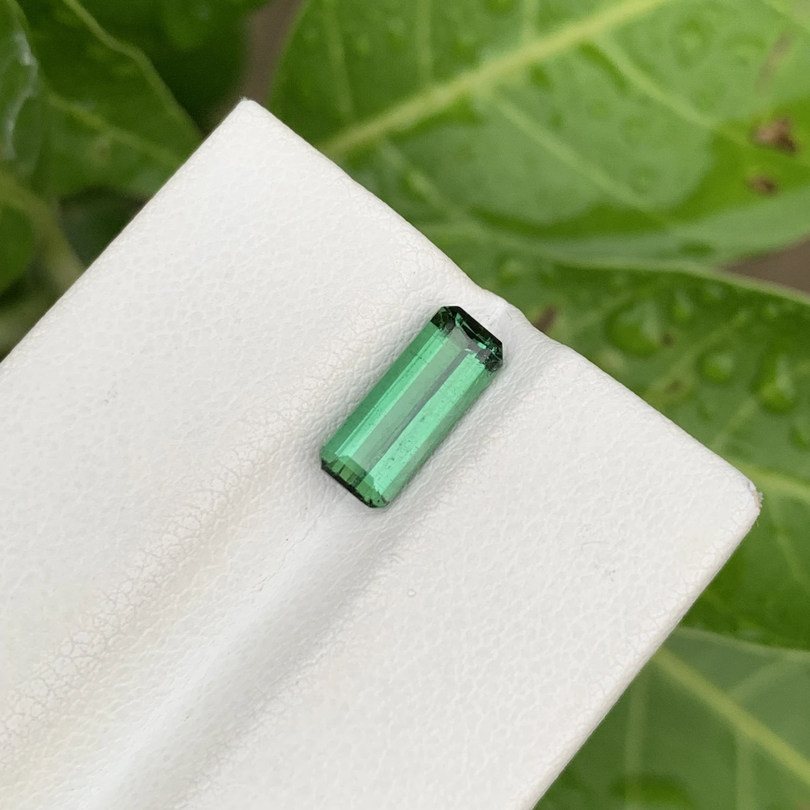 1.65 ct Natural Tourmaline Loose gemstone octagon cut green — view 4