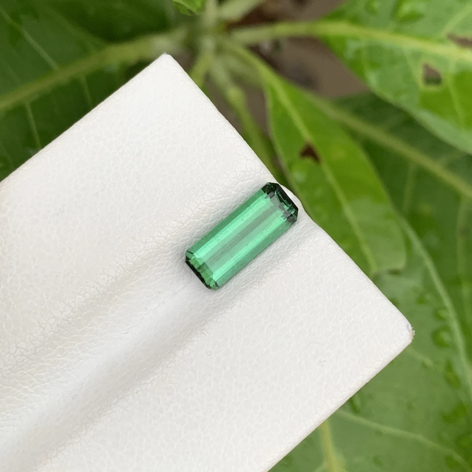 1.65 ct Natural Tourmaline Loose gemstone octagon cut green — view 5