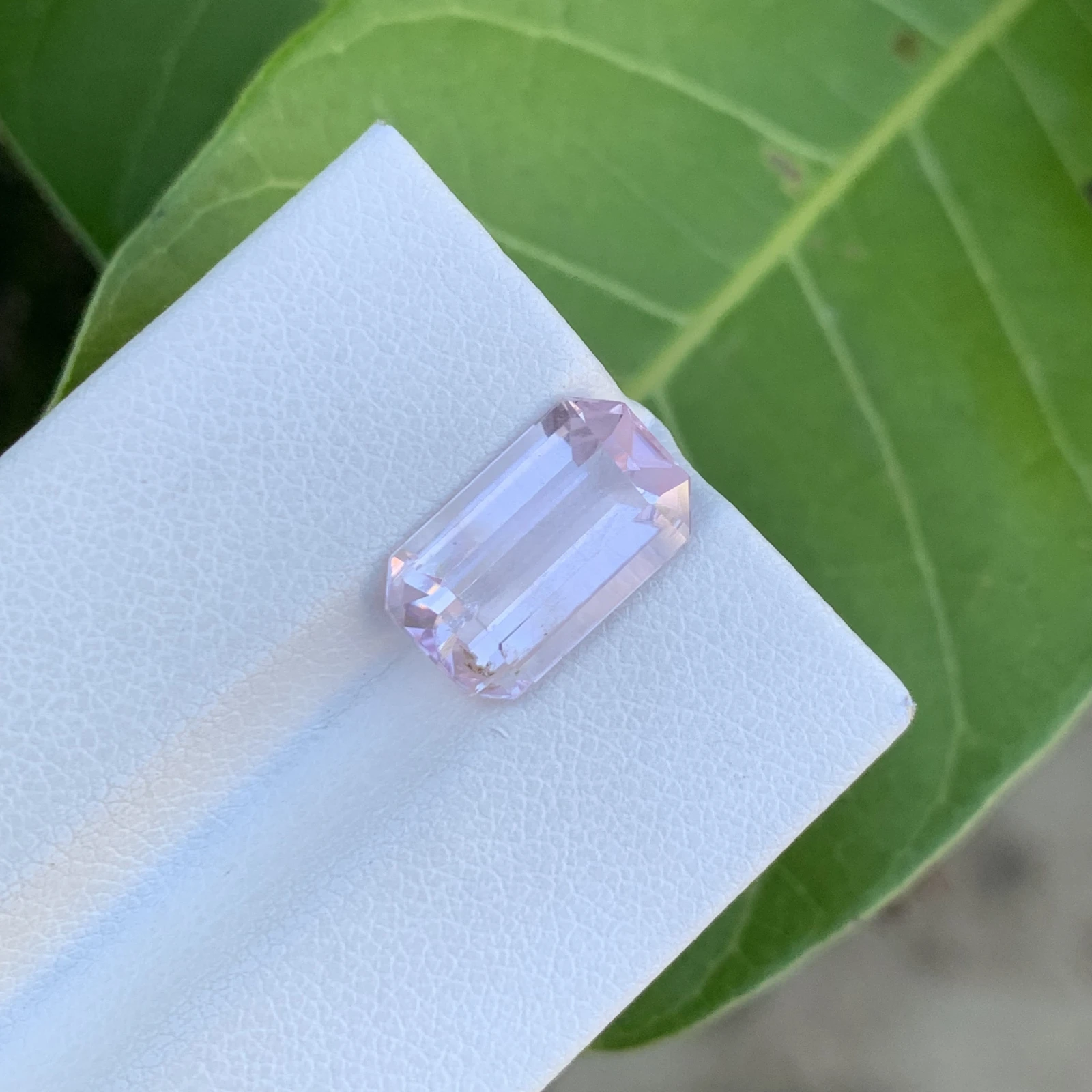 4.65 ct. Natural Kunzite loose gemstone octagon cut — view 1