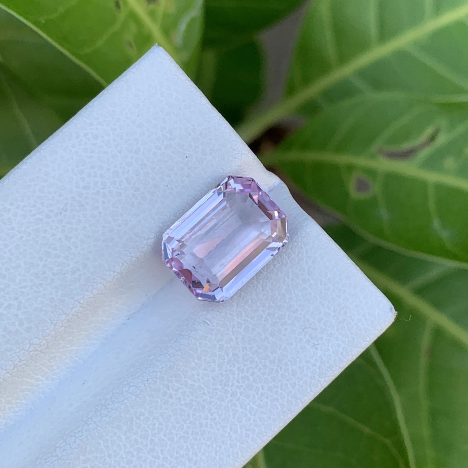 4.65 ct. Natural Pink Kunzite loose gemstone octagon shape — view 2