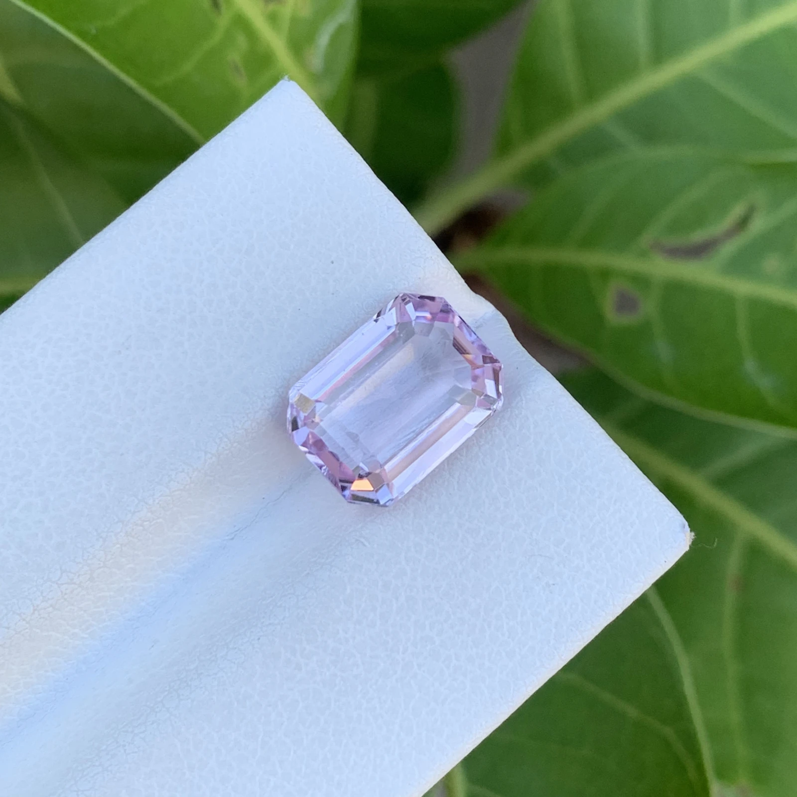 4.65 ct. Natural Pink Kunzite loose gemstone octagon shape — view 3
