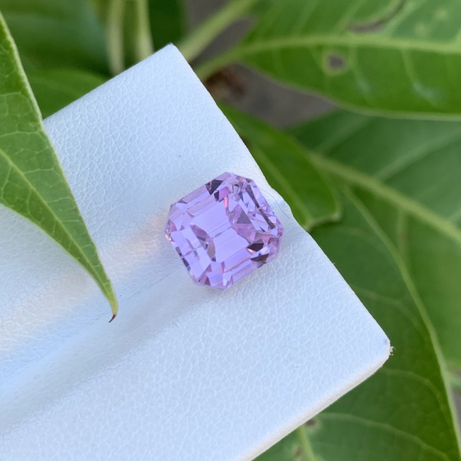 5.25 ct. Natural Pink Kunzite loose gemstone octagon cut — view 1