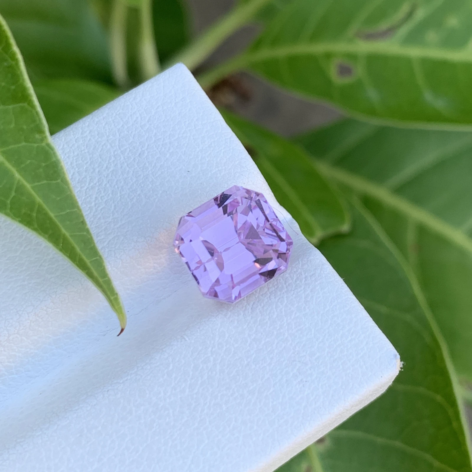 5.25 ct. Natural Pink Kunzite loose gemstone octagon cut — view 2