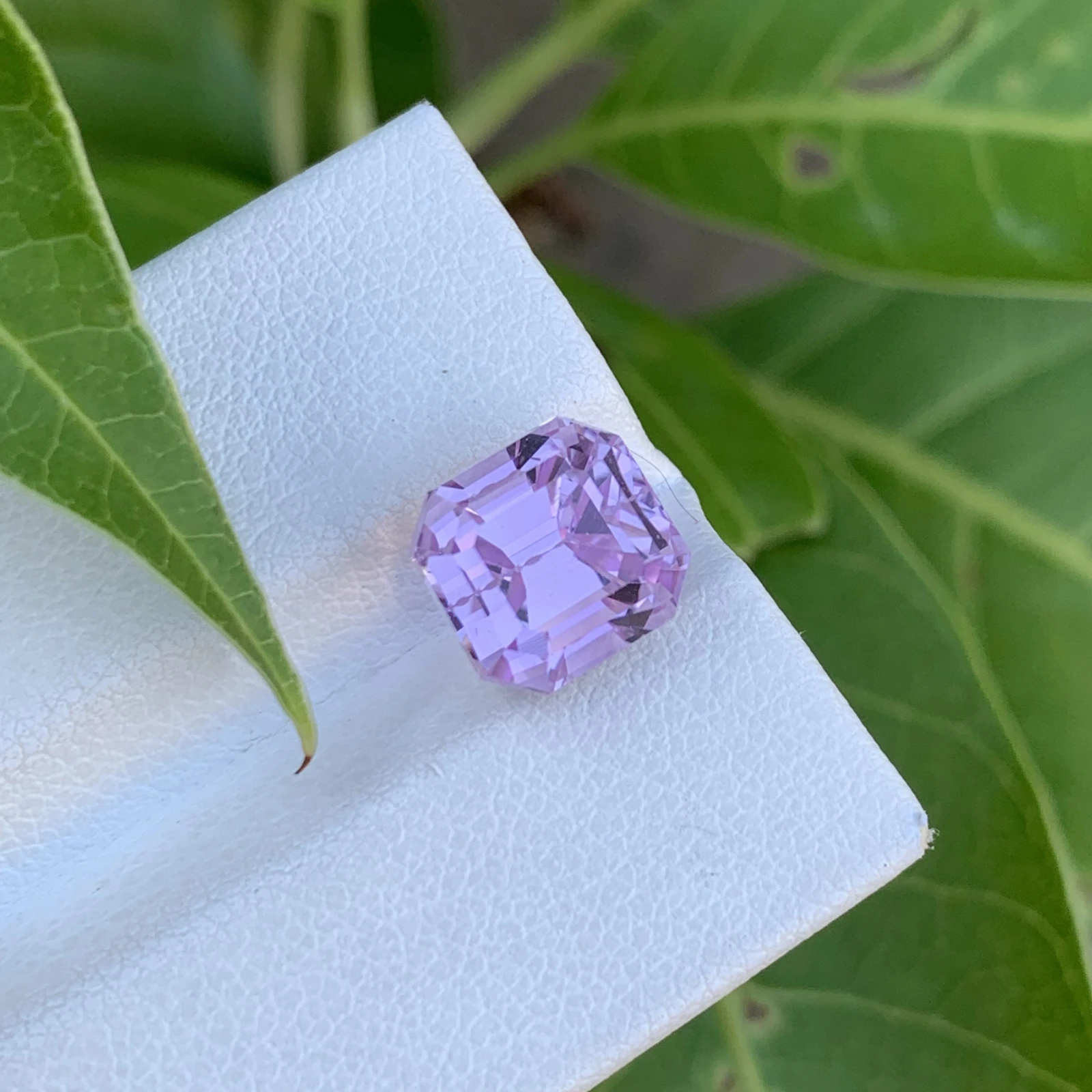 5.25 ct. Natural Pink Kunzite loose gemstone octagon cut — view 3