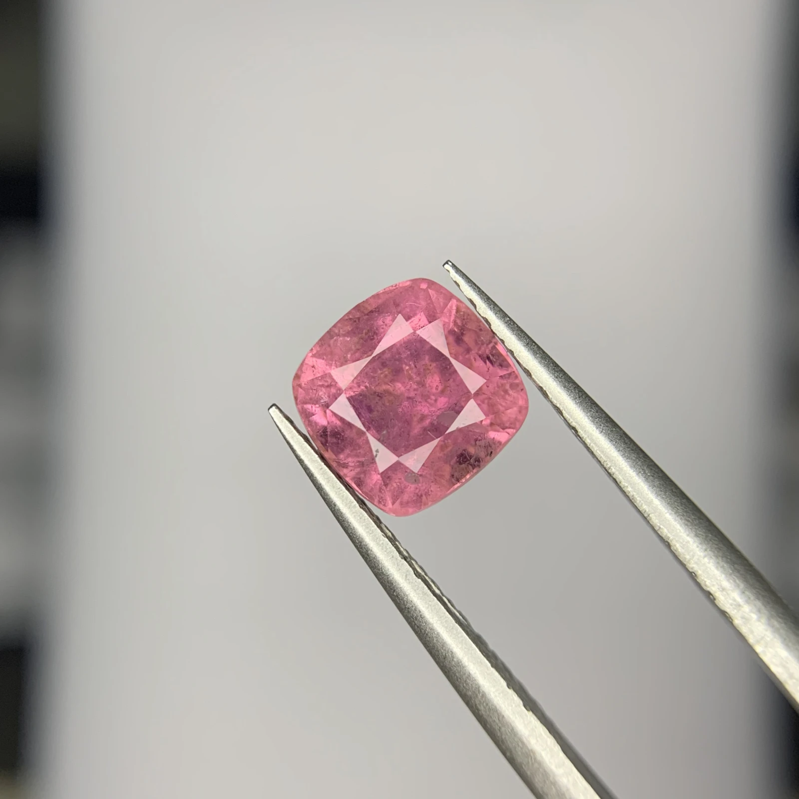 2.10ct Natural Tourmaline loose gemstone cushion shape pink — view 1