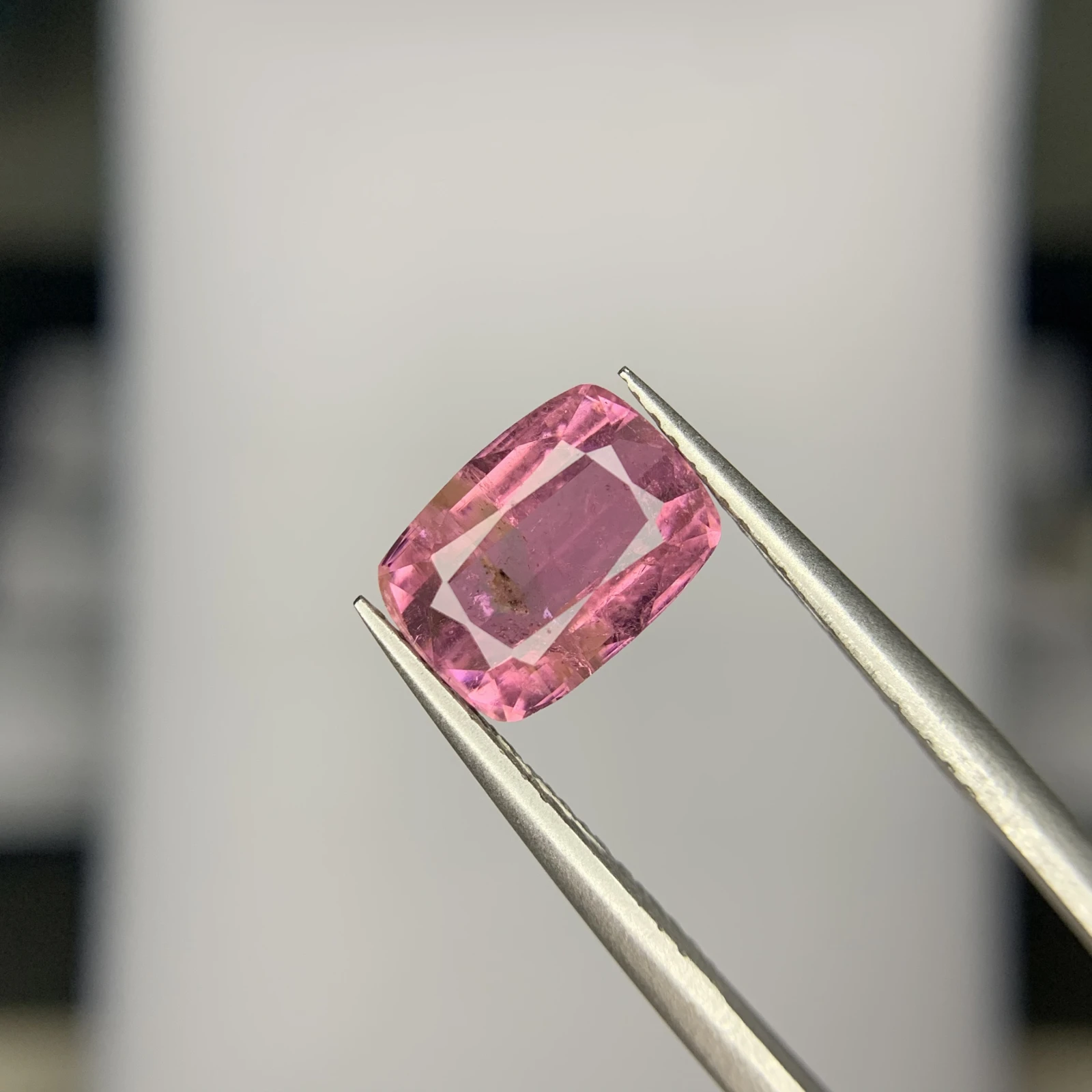 2.35ct Natural Pink Tourmaline gemstone cushion cut — view 1
