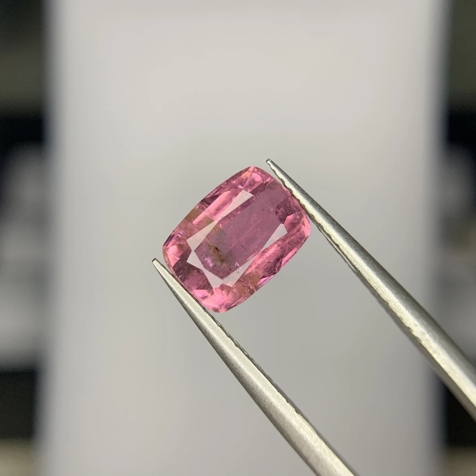 2.35ct Natural Pink Tourmaline gemstone cushion cut — view 2
