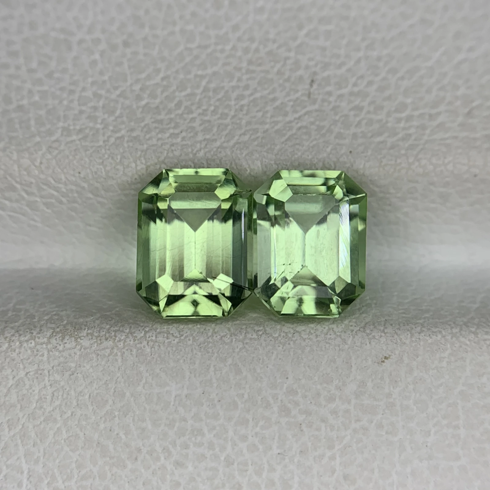 3.30ct Natural Peridot Pair loose gemstone octagon shape from Pakistan — view 1