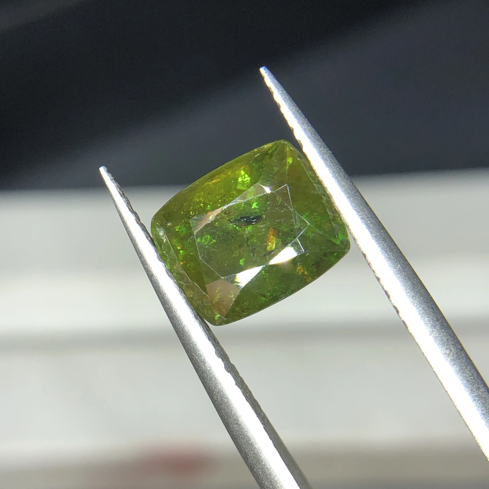 3.40ct Natural Sphene titanite loose gemstone chrome cushion shape — view 5